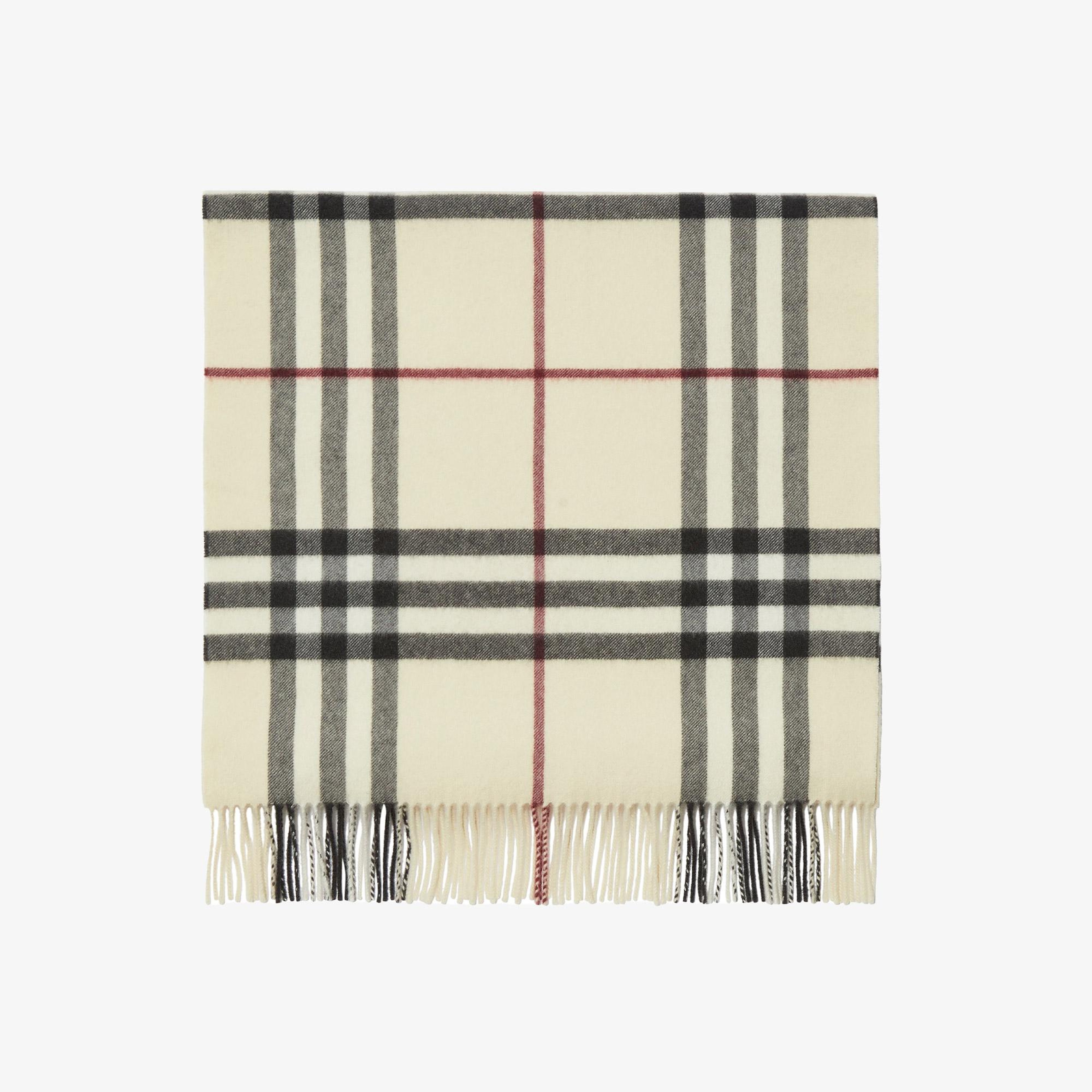 Burberry Wide Check Kaşmir Kadın Krem Rengi Atkı