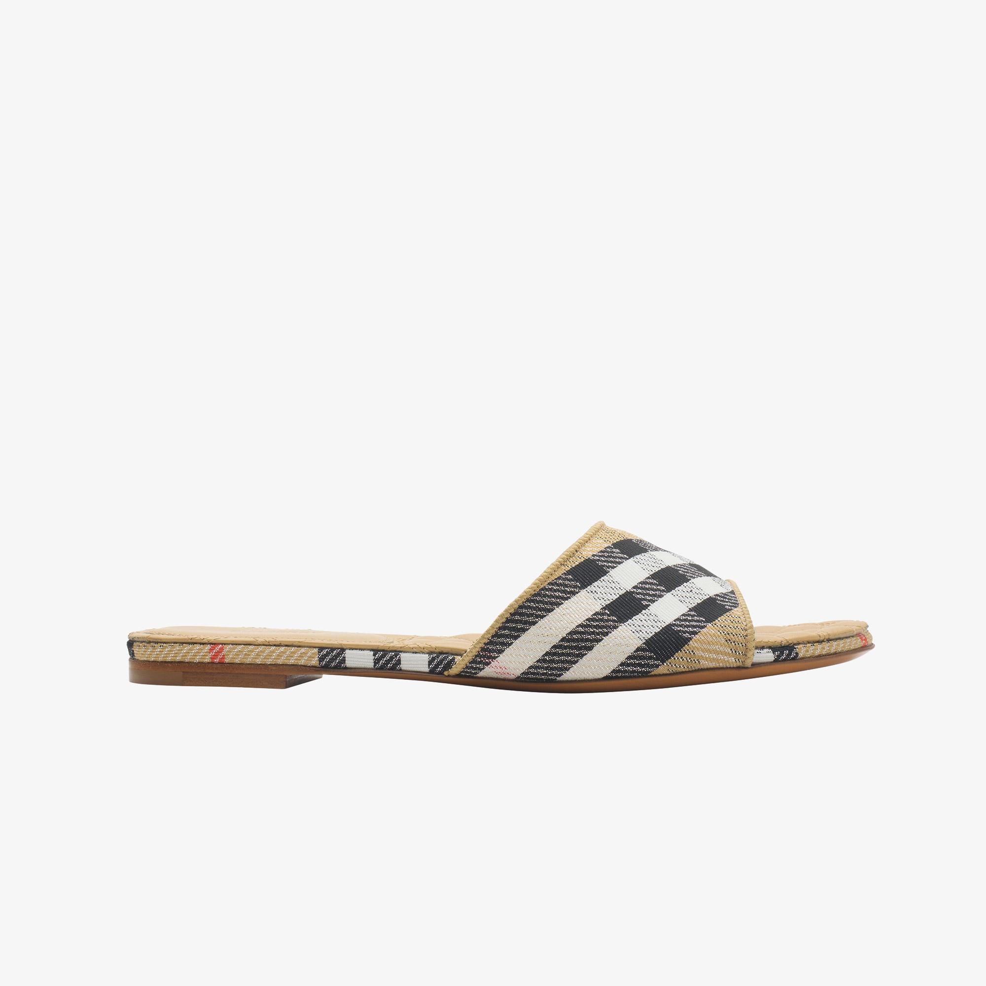 Burberry Sloane Check Kadın Bej Terlik