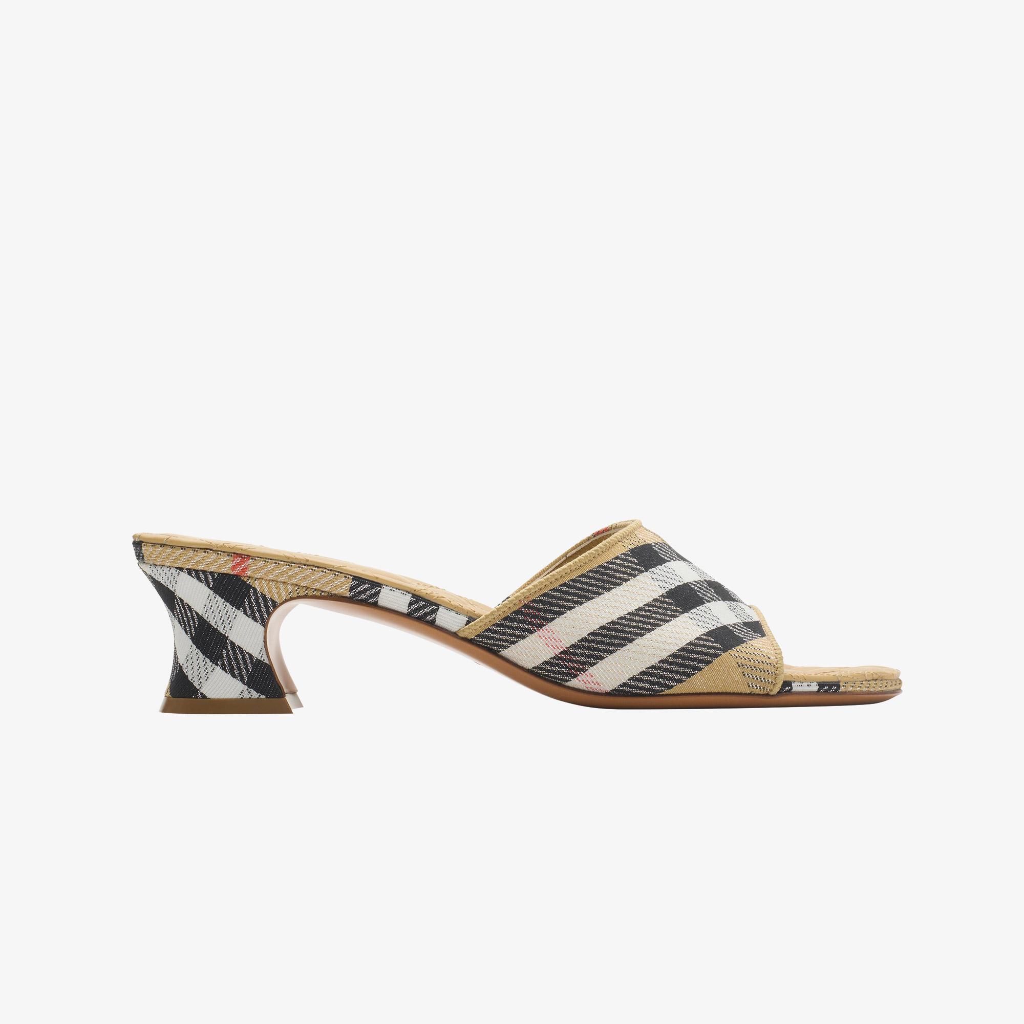 Burberry Sloane Mule Check Kadın Bej Terlik
