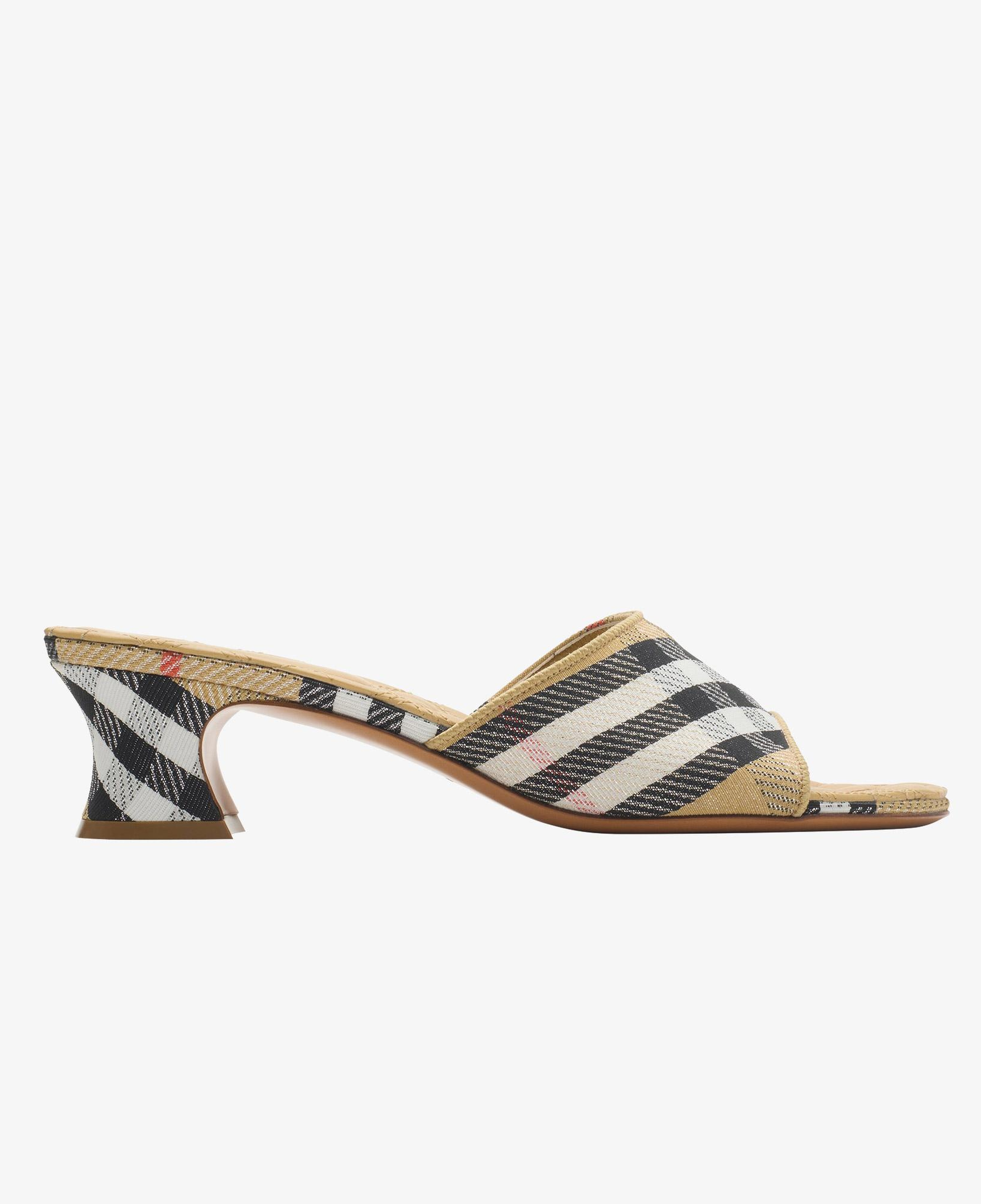 Burberry Sloane Mule Check Kadın Bej Terlik
