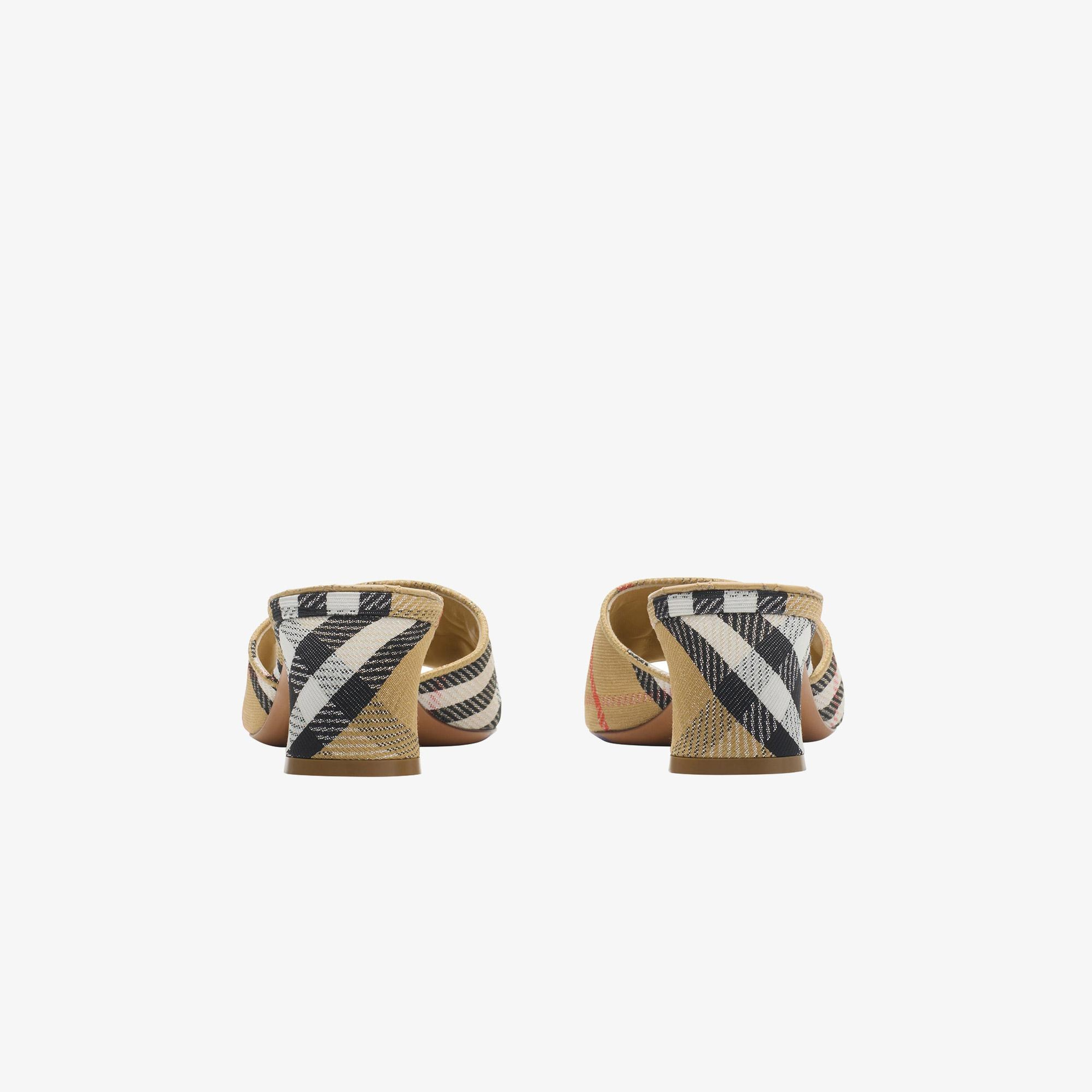 Burberry Sloane Mule Check Kadın Bej Terlik