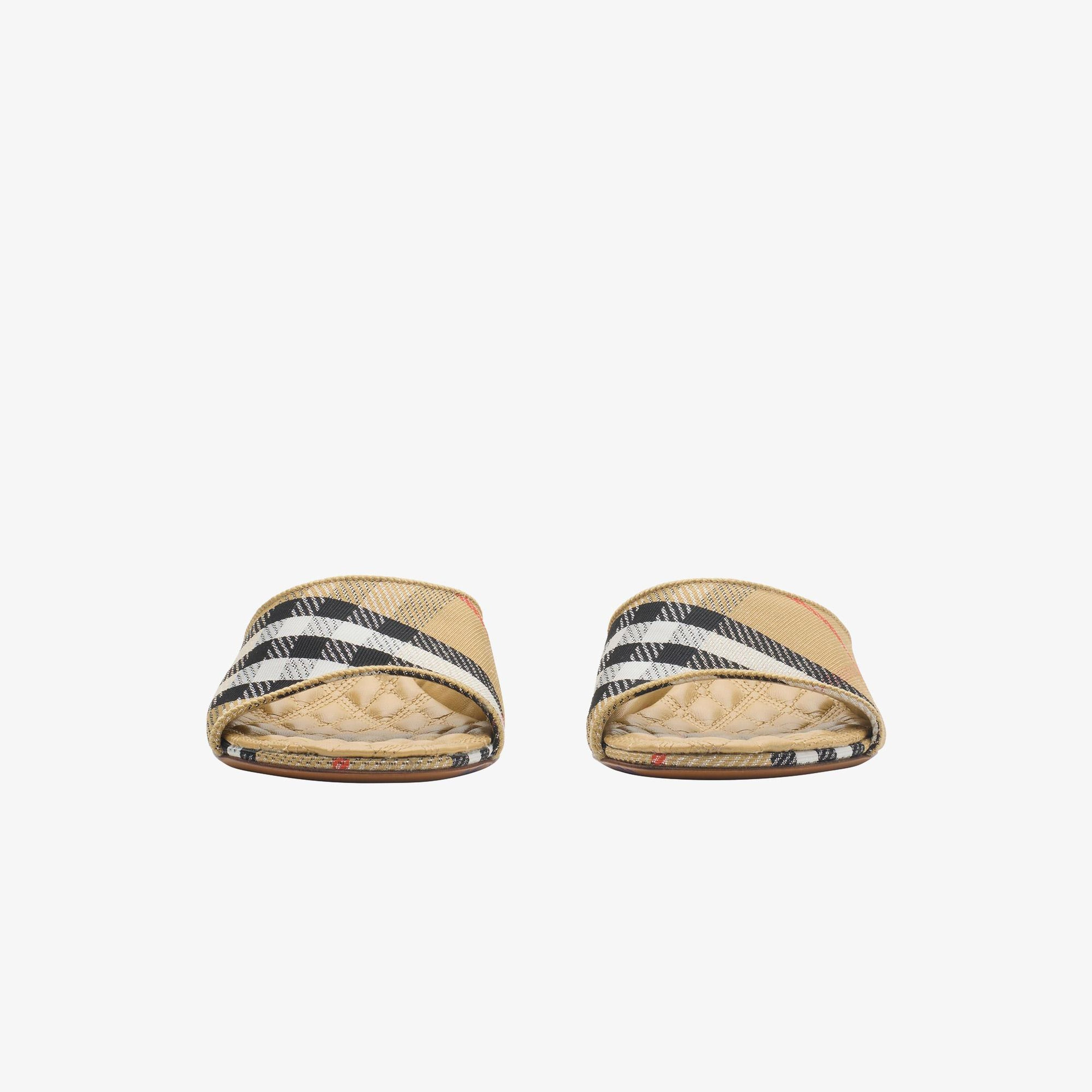 Burberry Sloane Mule Check Kadın Bej Terlik