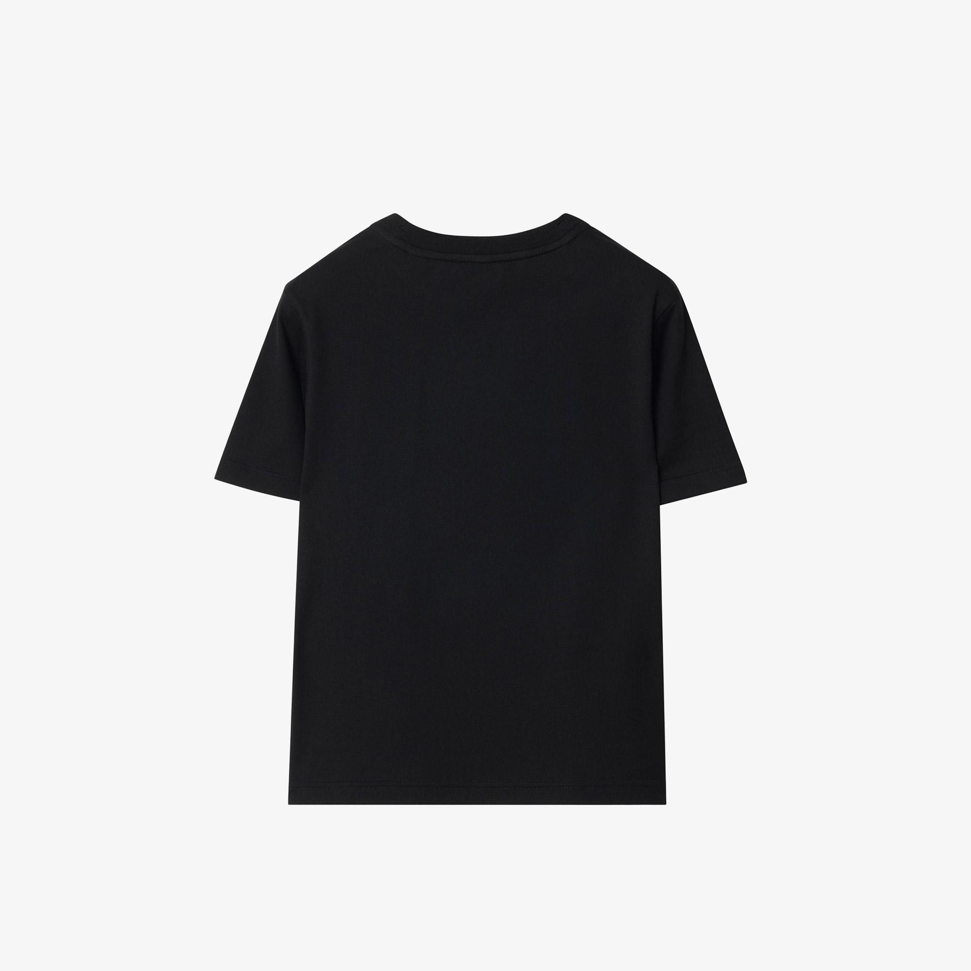 Burberry Cedar Knıght Çocuk Siyah T-Shirt