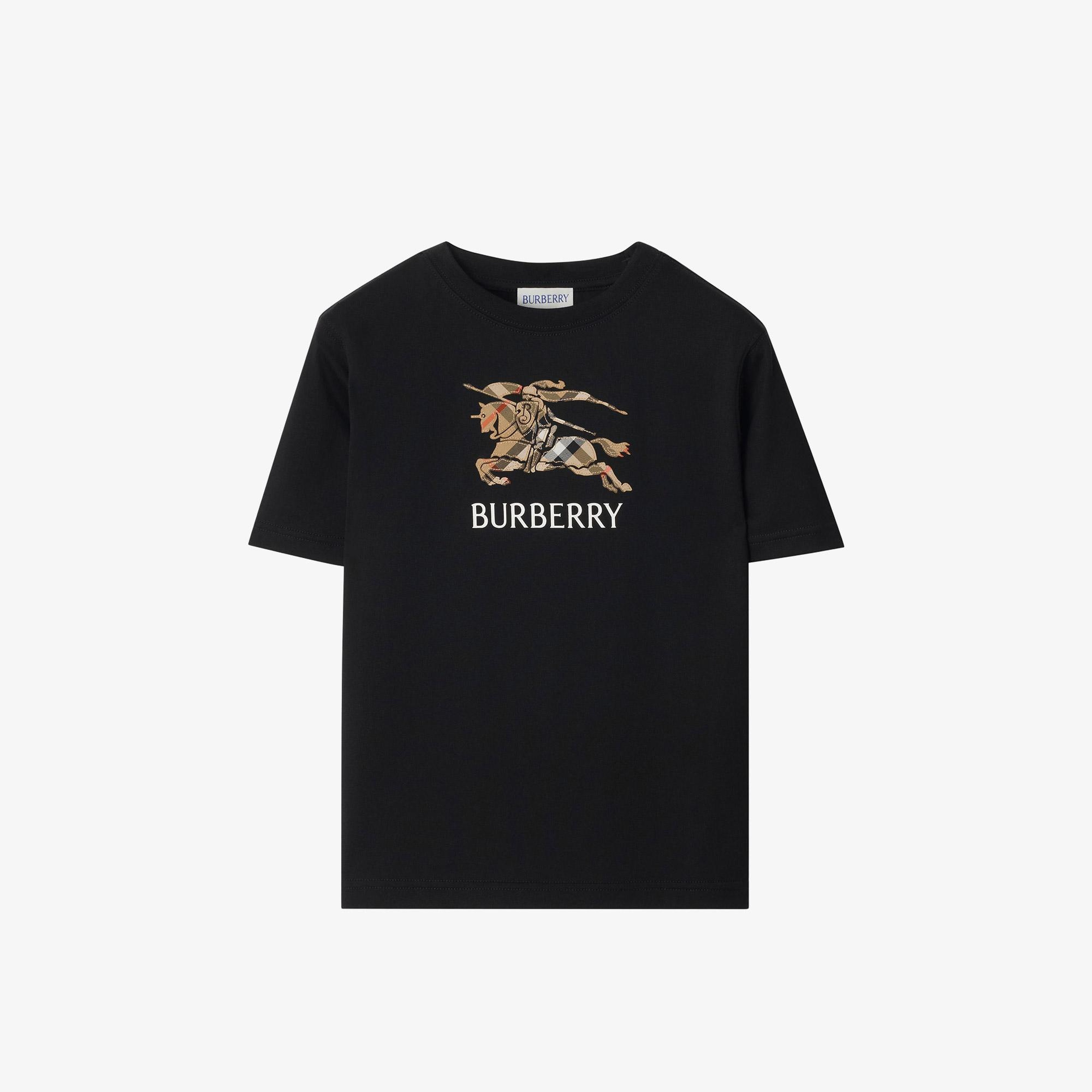 Burberry Cedar Knıght Çocuk Siyah T-Shirt