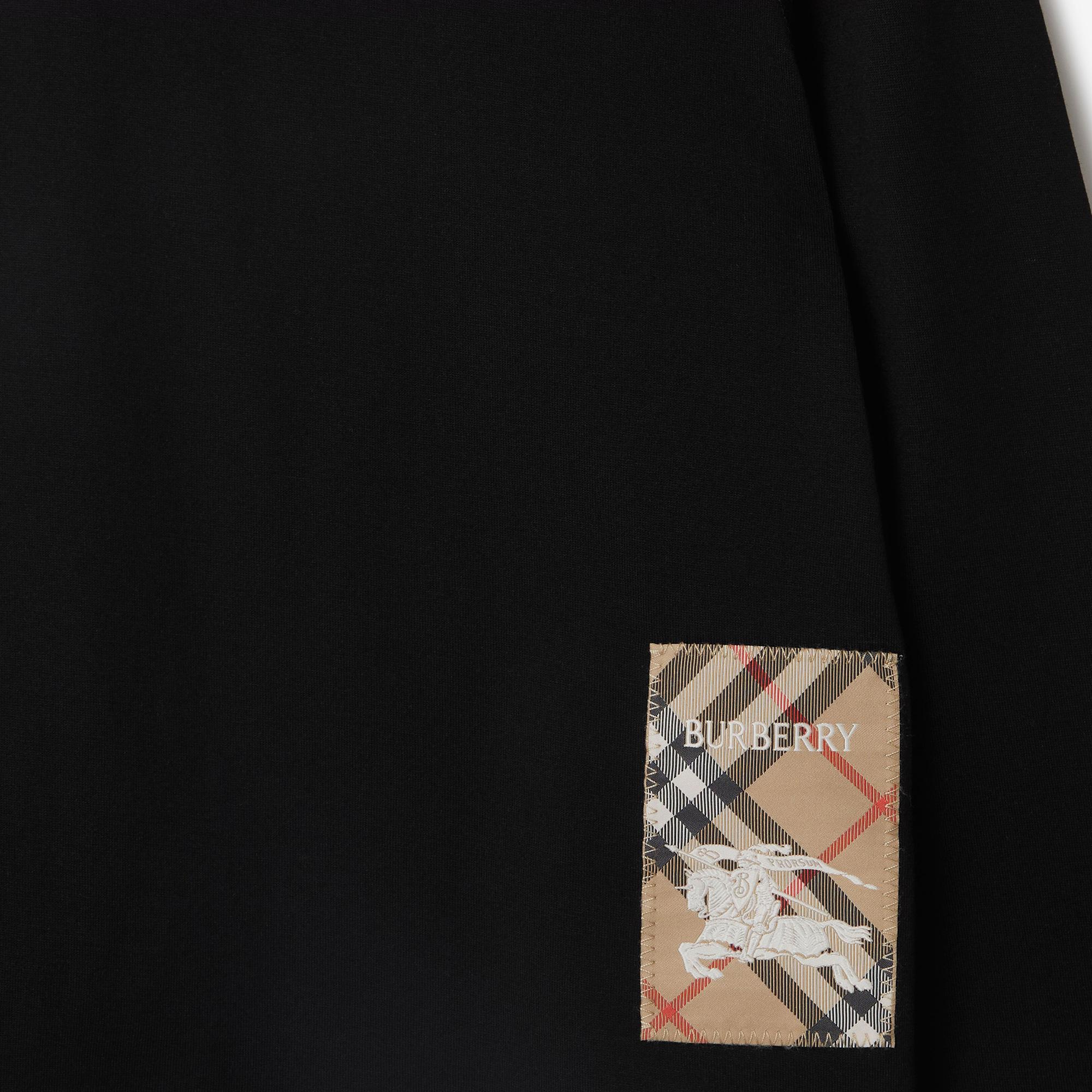 Burberry Kooper Label Cotton Top Çocuk Siyah T-Shirt