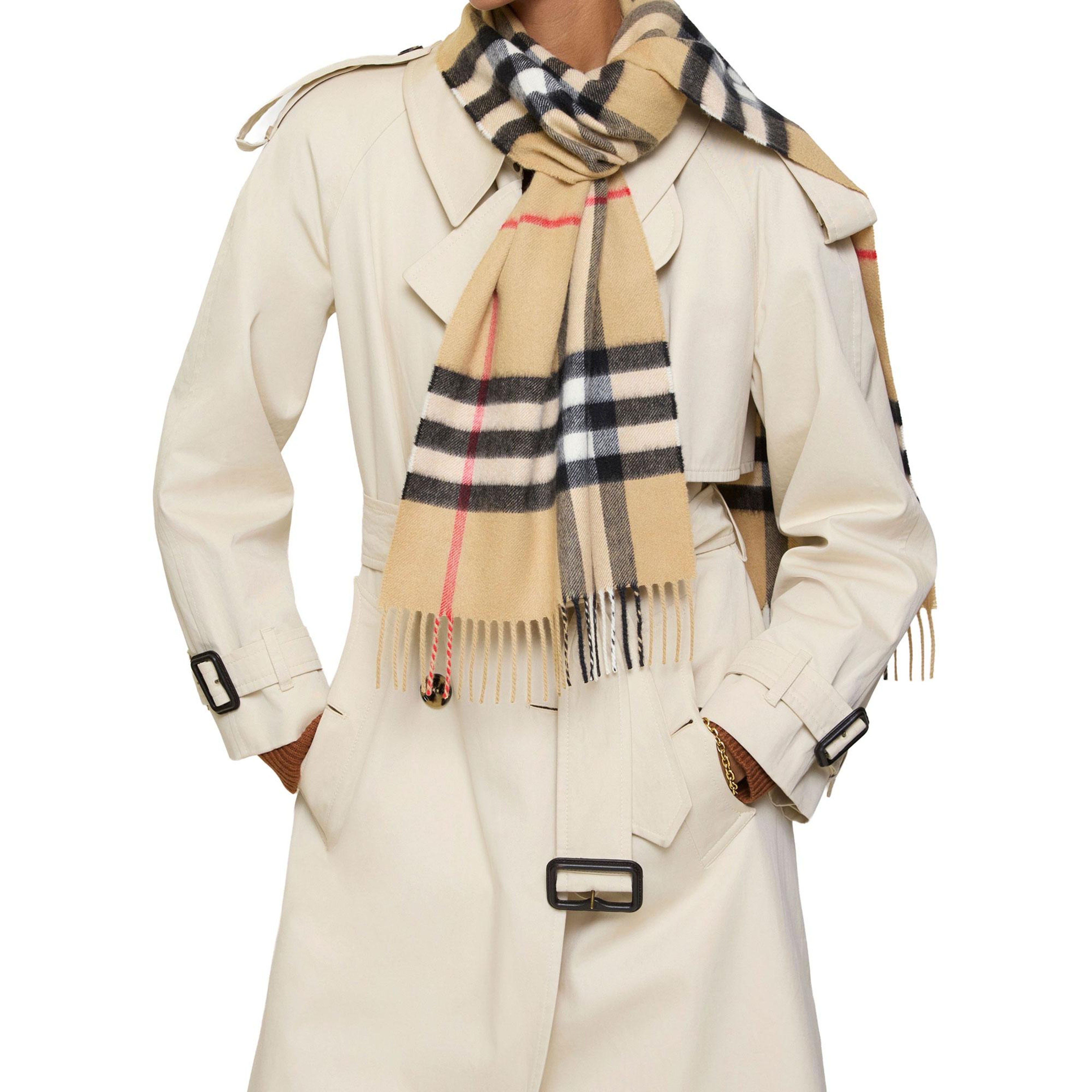 Burberry Check Kaşmir Kadın Bej Atkı