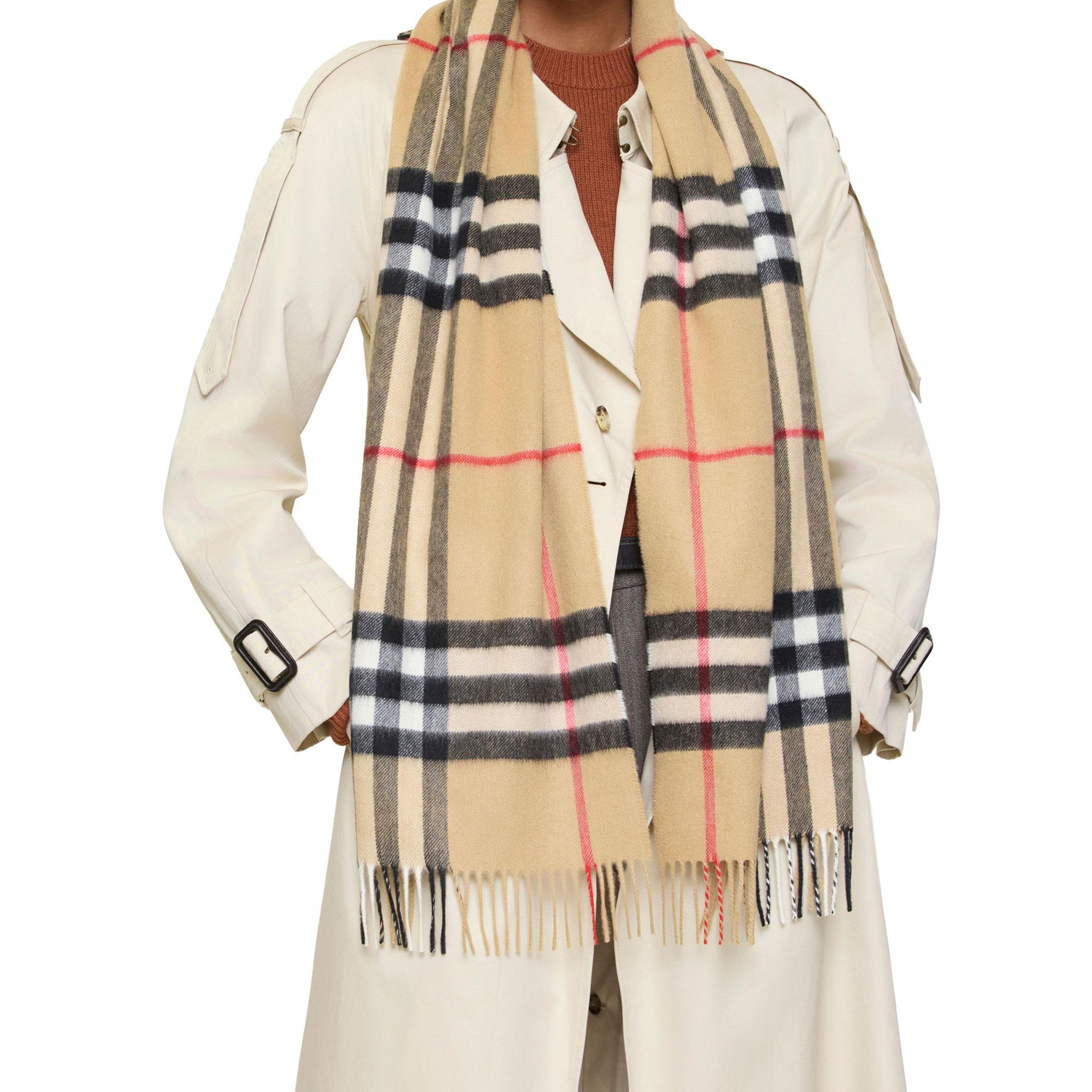 Burberry Check Kaşmir Kadın Bej Atkı