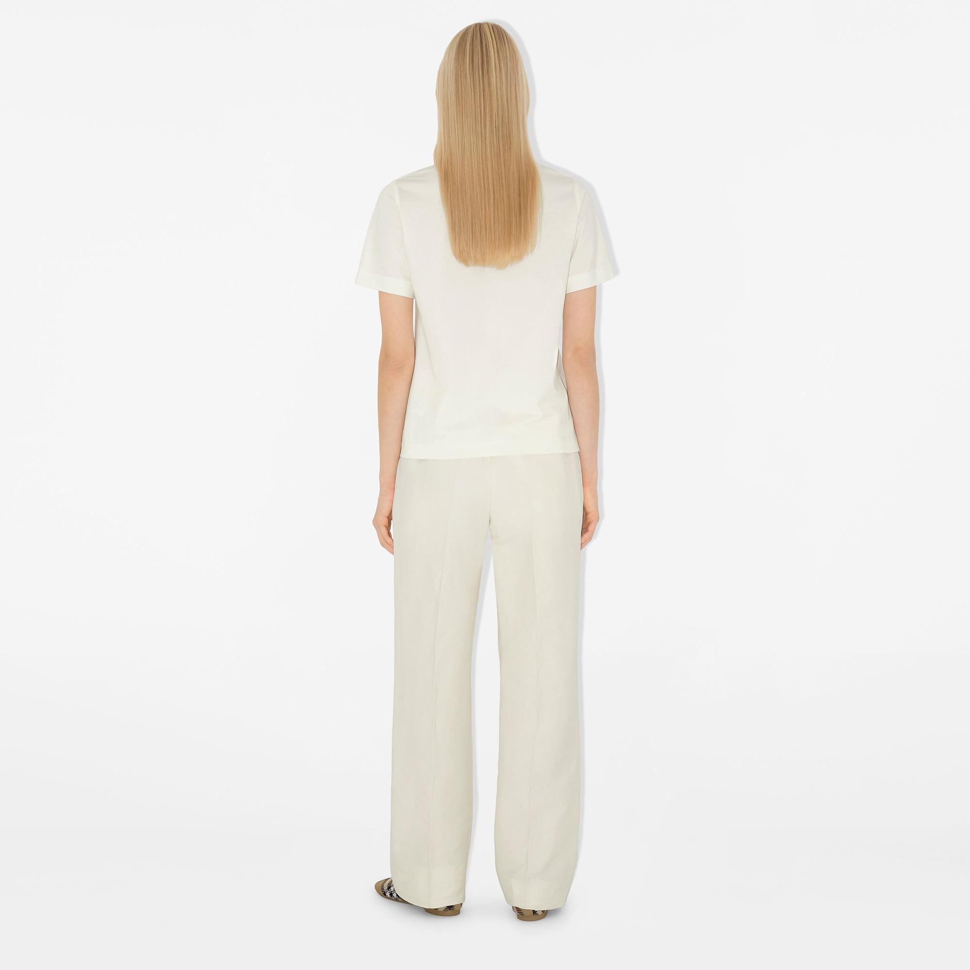 Burberry For Label Cotton Kadın Beyaz T-Shirt