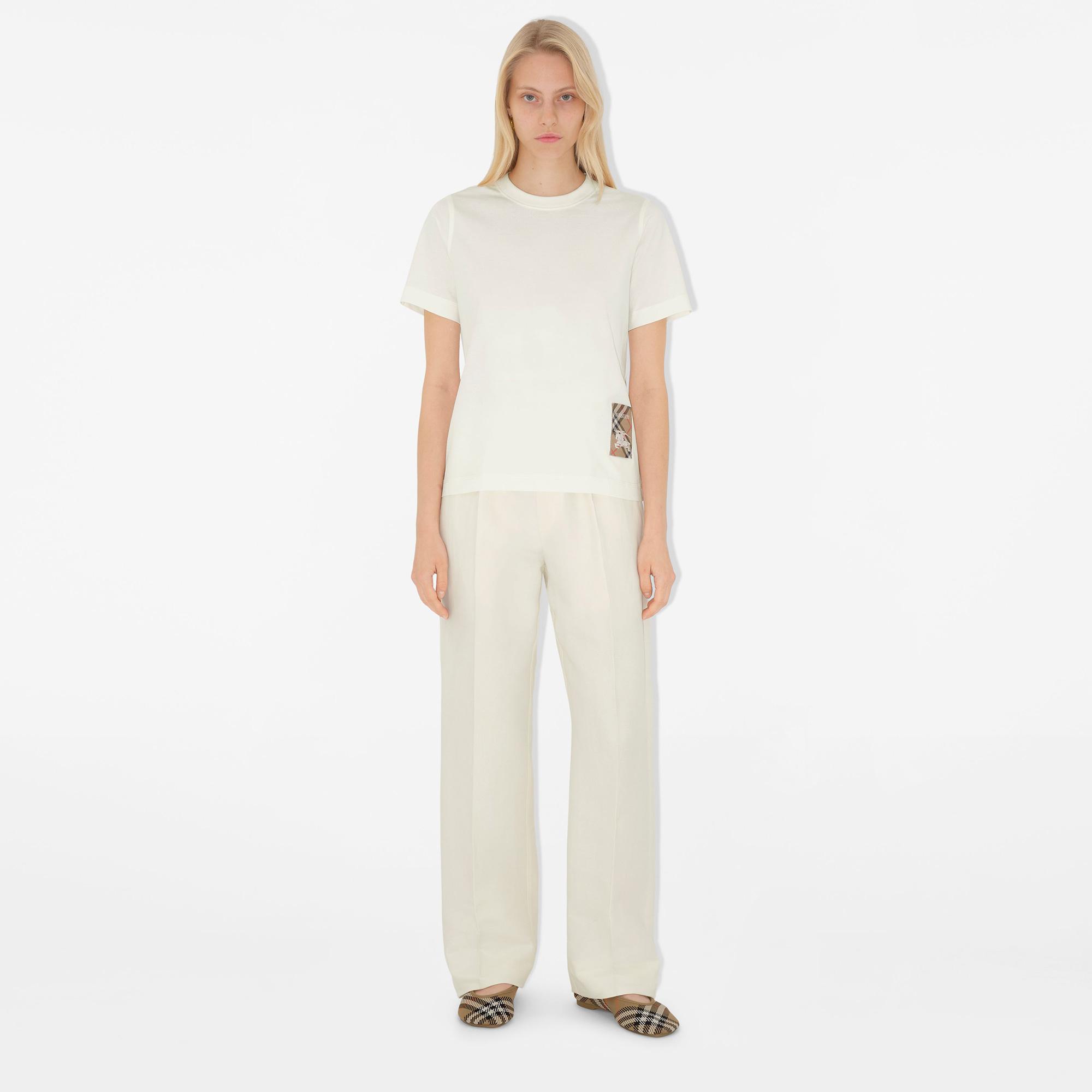 Burberry For Label Cotton Kadın Beyaz T-Shirt