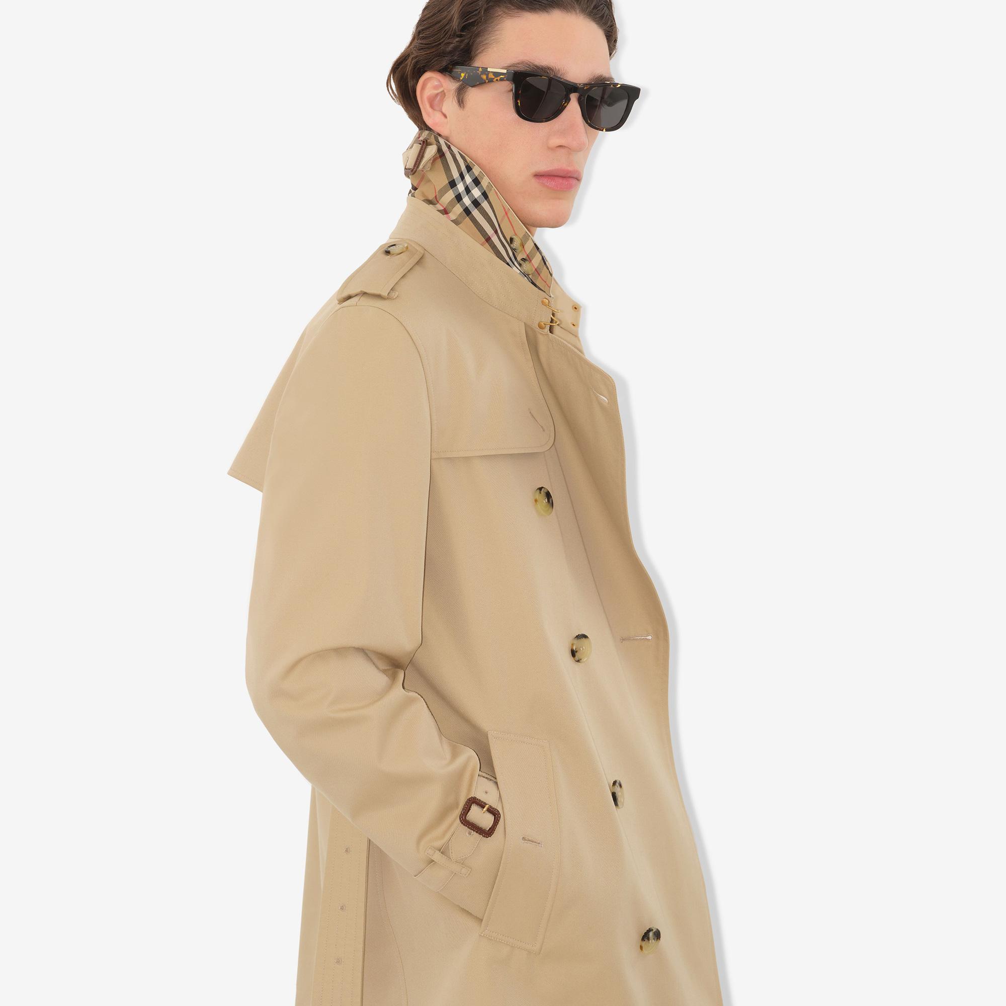 Burberry Short Kensington Heritage Erkek Bej Trençkot