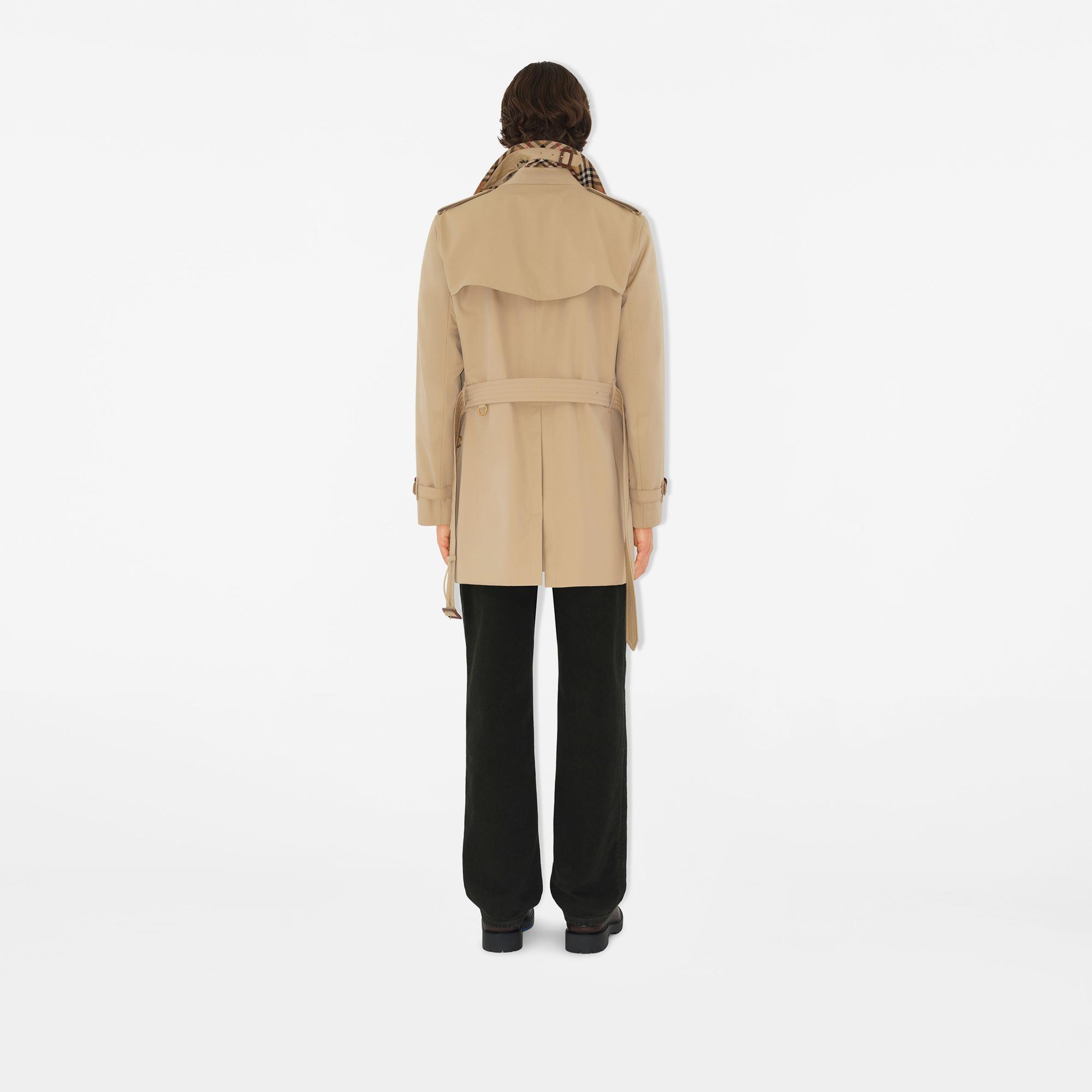 Burberry Short Kensington Heritage Erkek Bej Trençkot