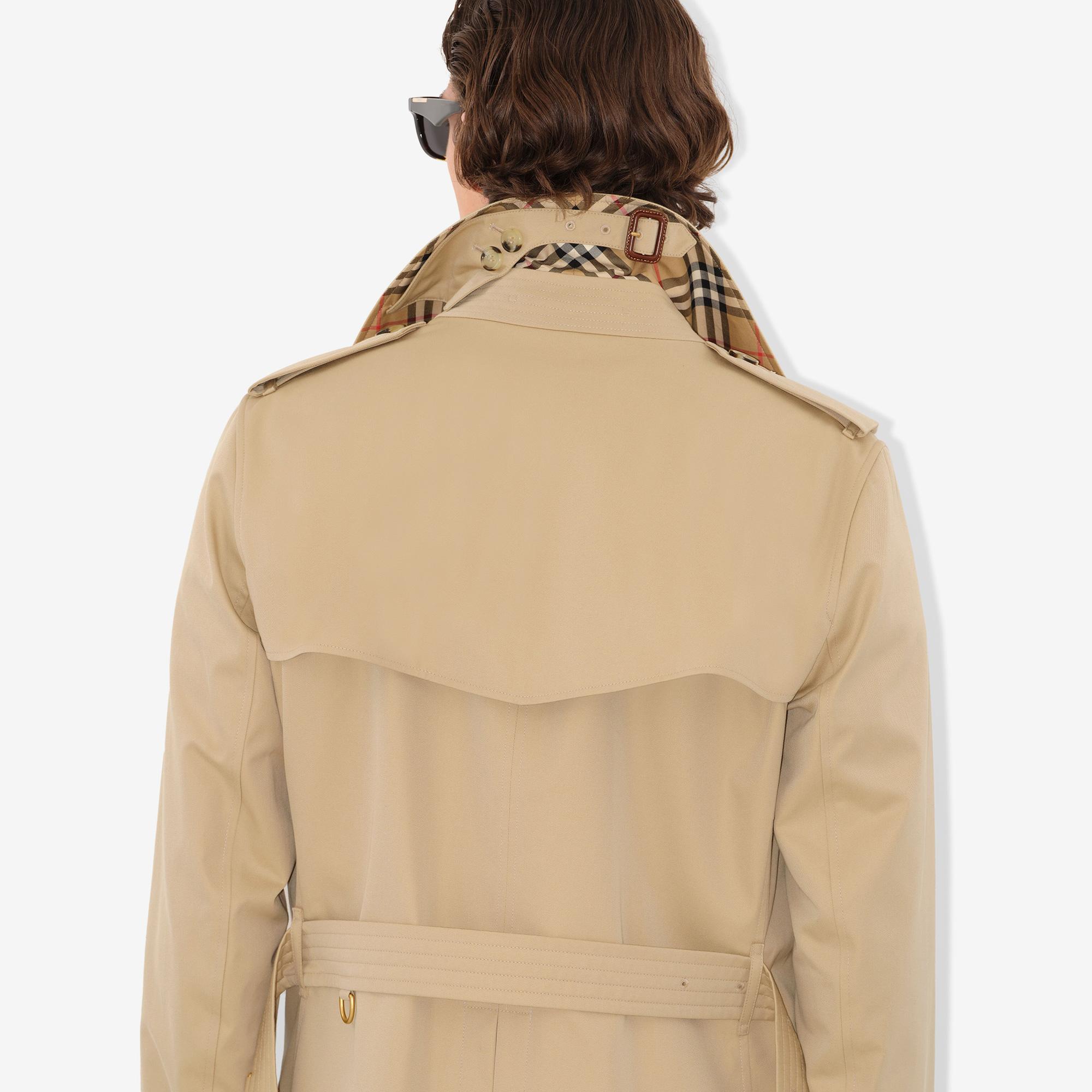 Burberry Short Kensington Heritage Erkek Bej Trençkot