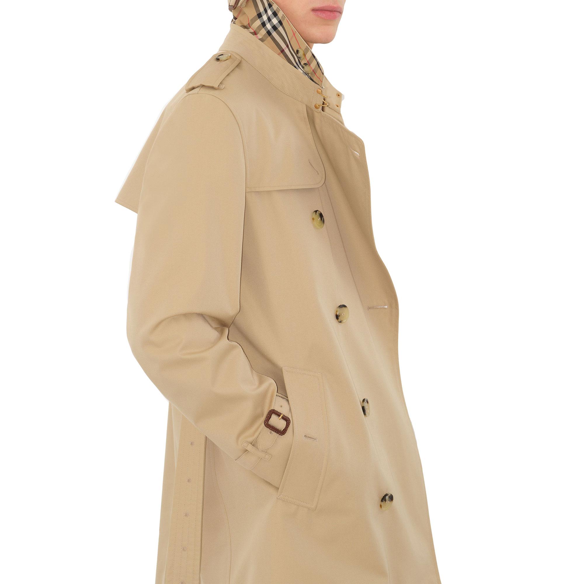 Burberry Short Kensington Heritage Erkek Bej Trençkot