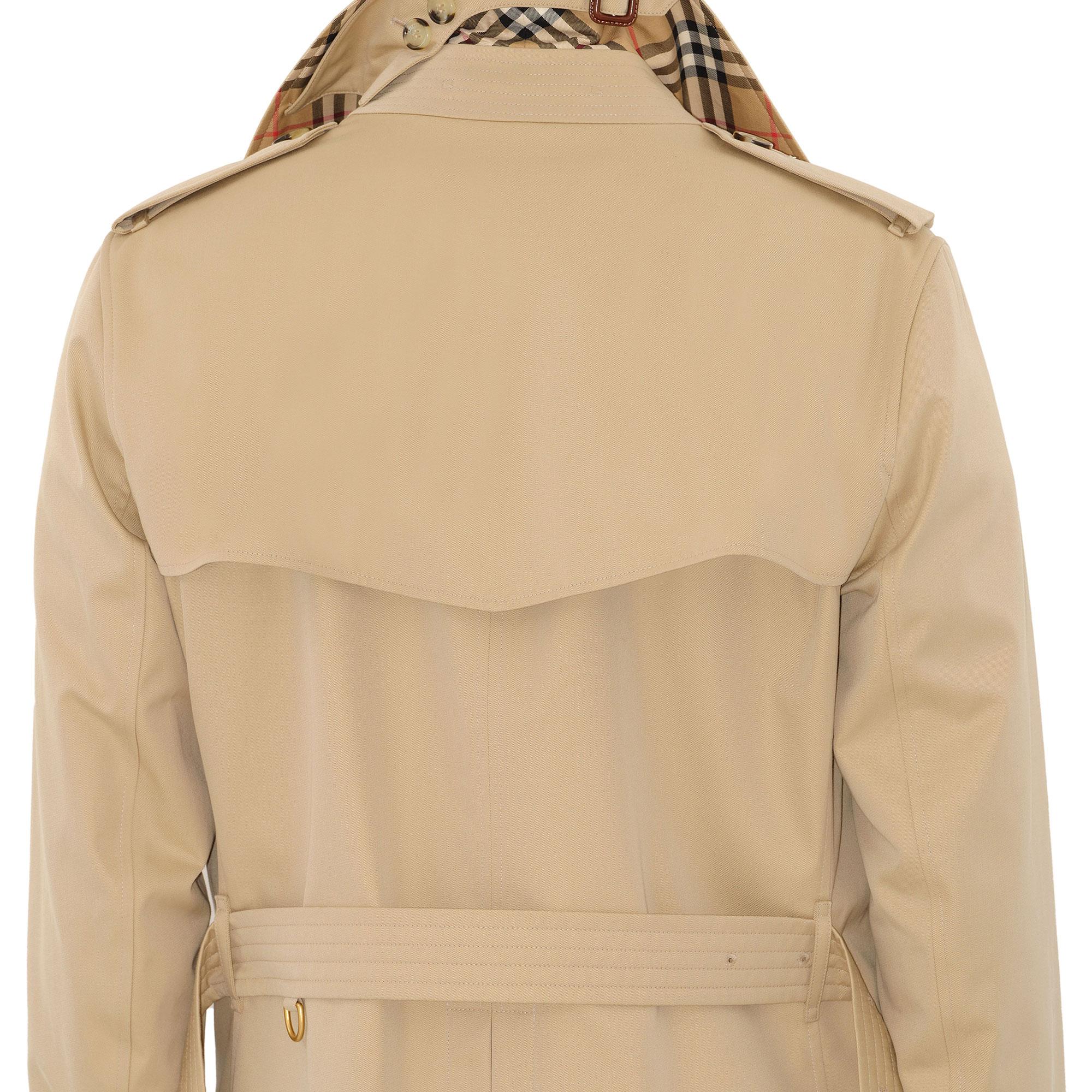 Burberry Short Kensington Heritage Erkek Bej Trençkot