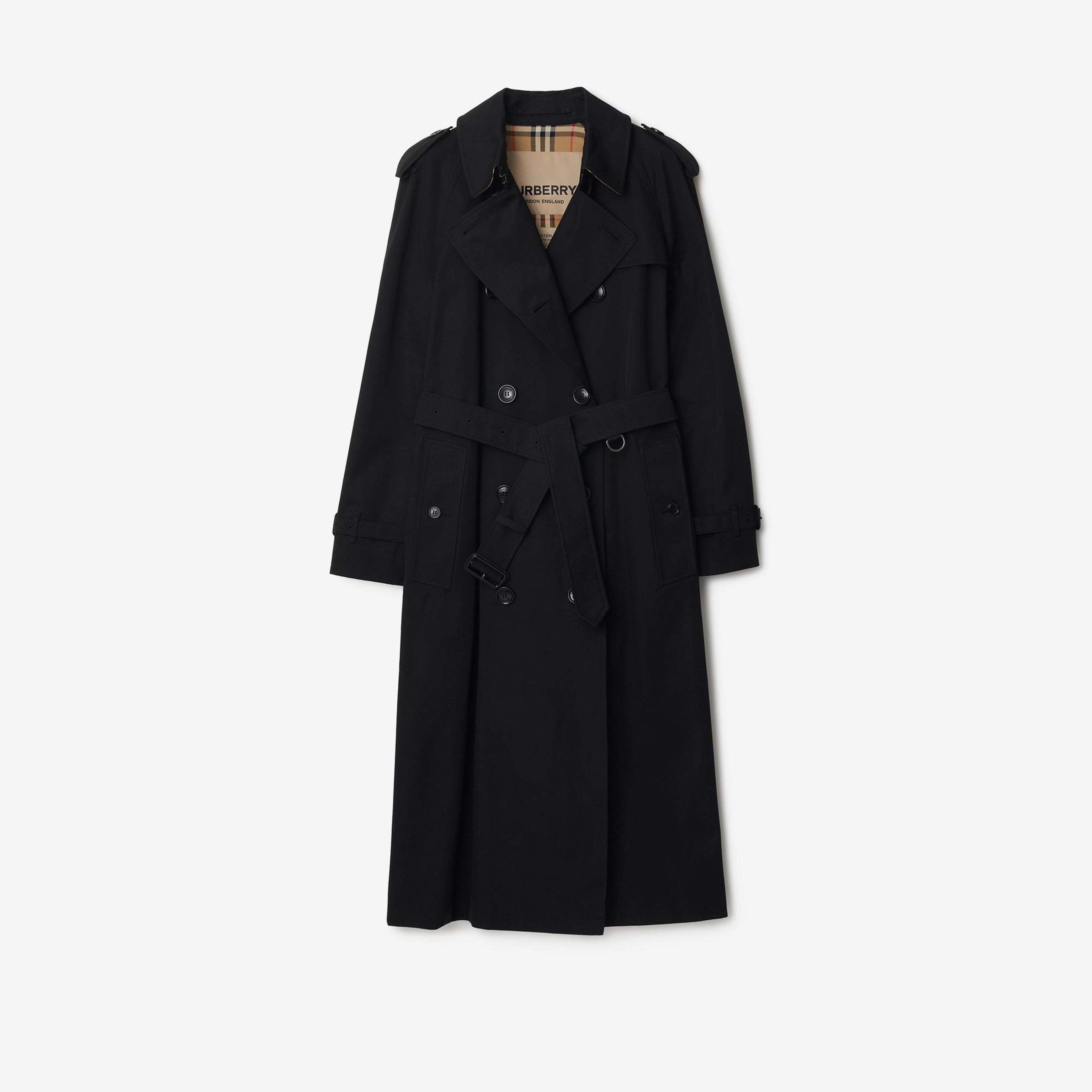 Burberry Long Waterloo Heritage Kadın Siyah Trençkot