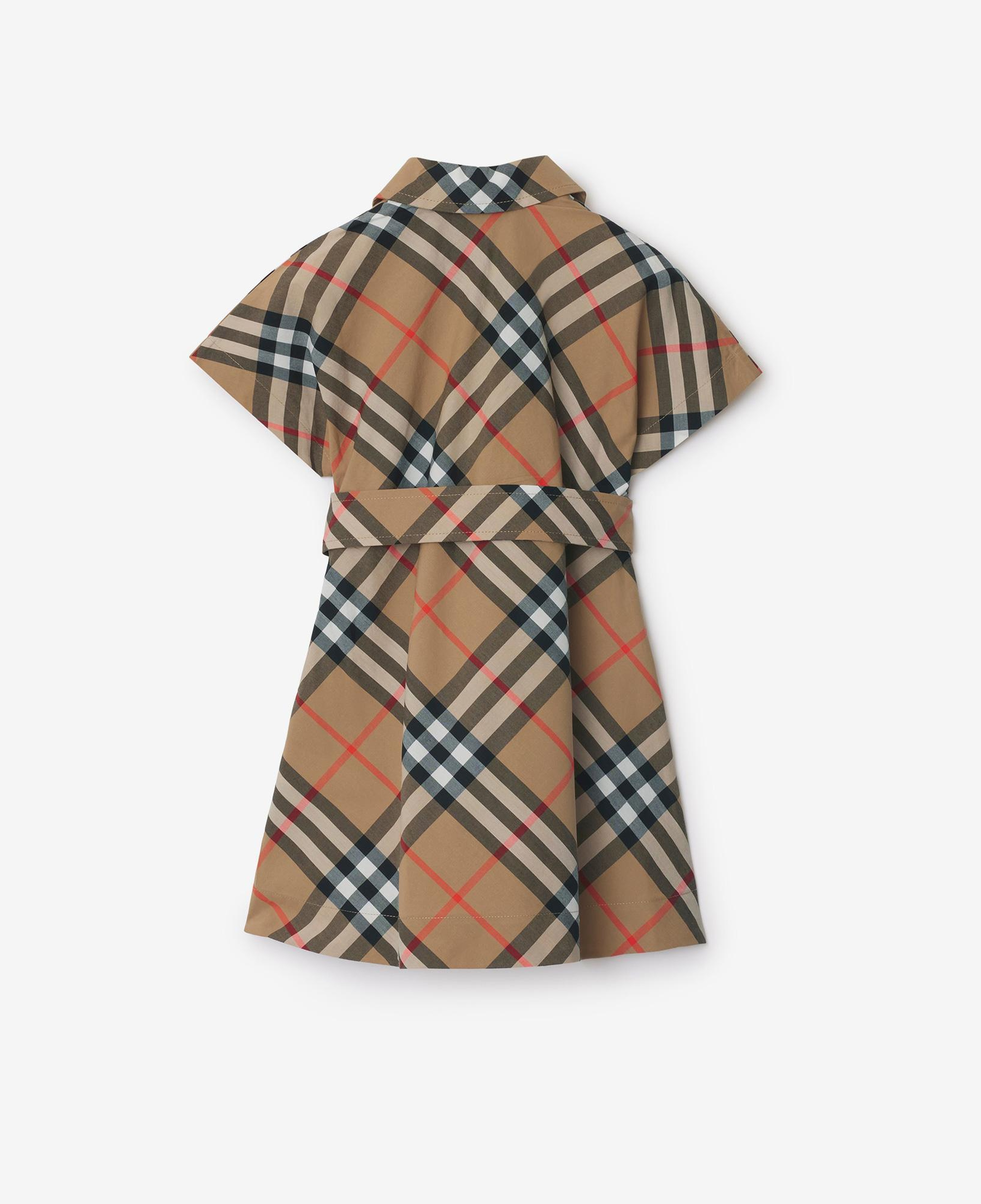 Burberry Check Pamuklu Çocuk Bej Elbise