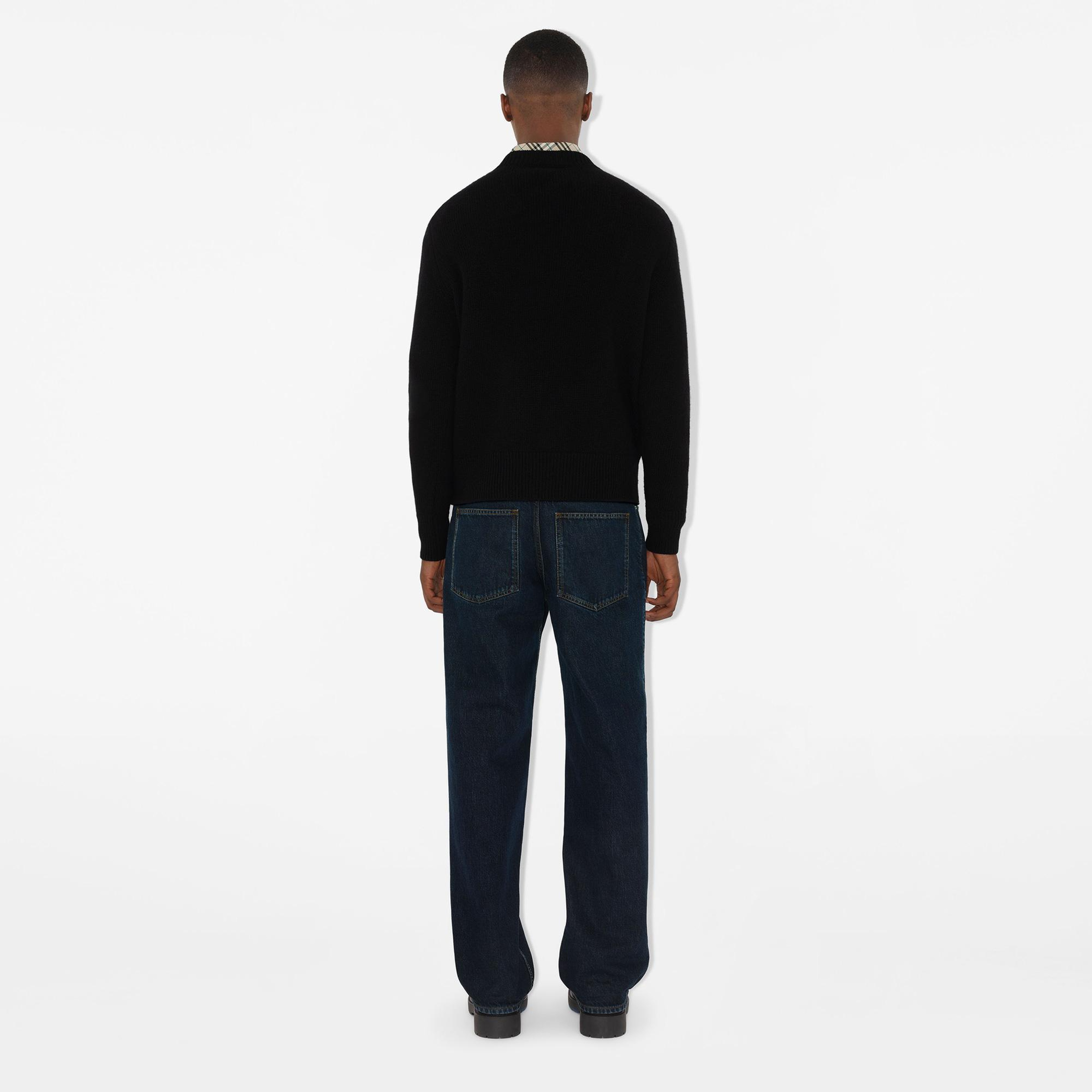 Burberry Pai Wool Cashmere Erkek Siyah Kazak