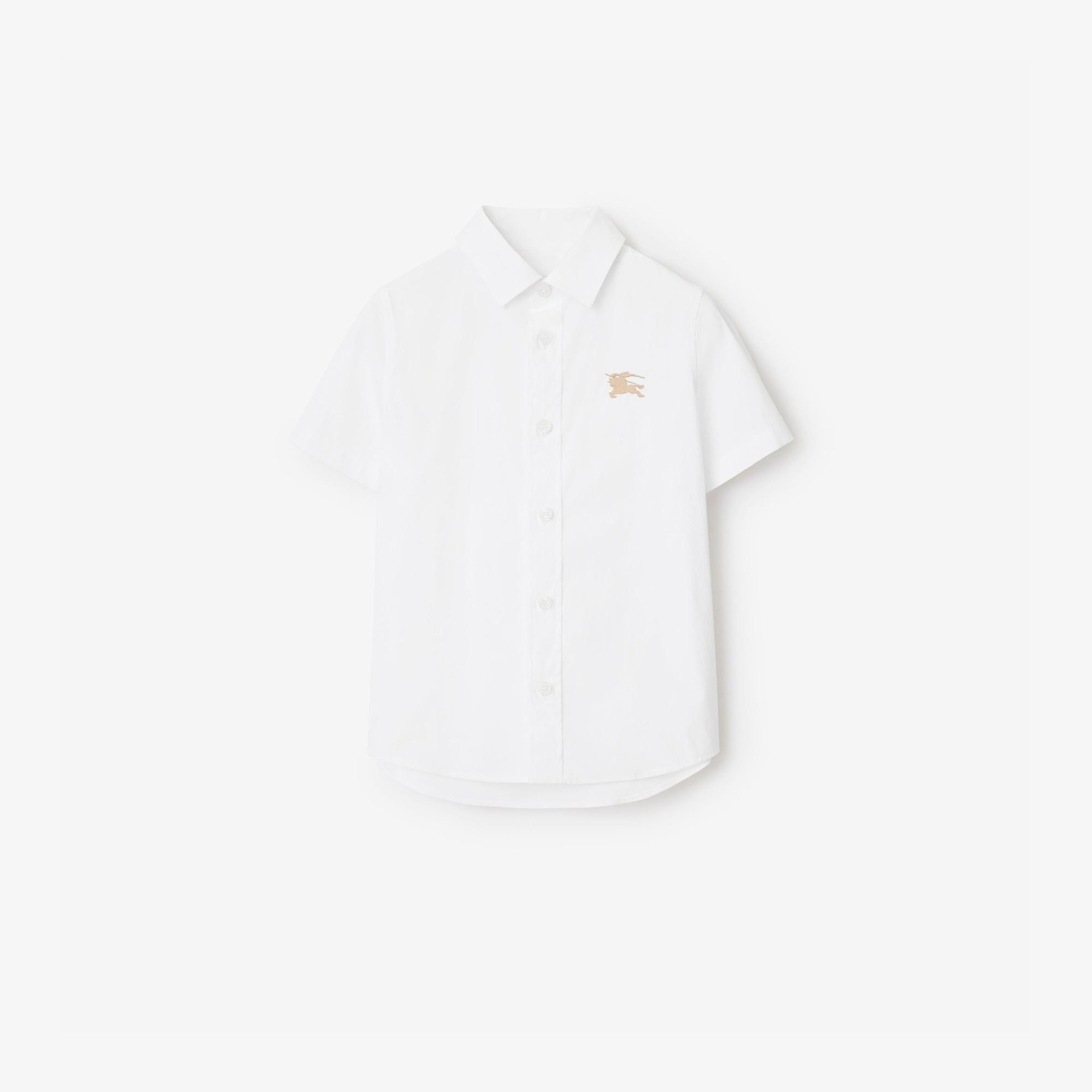 Burberry Owen Stretch Cotton Çocuk Beyaz Gömlek