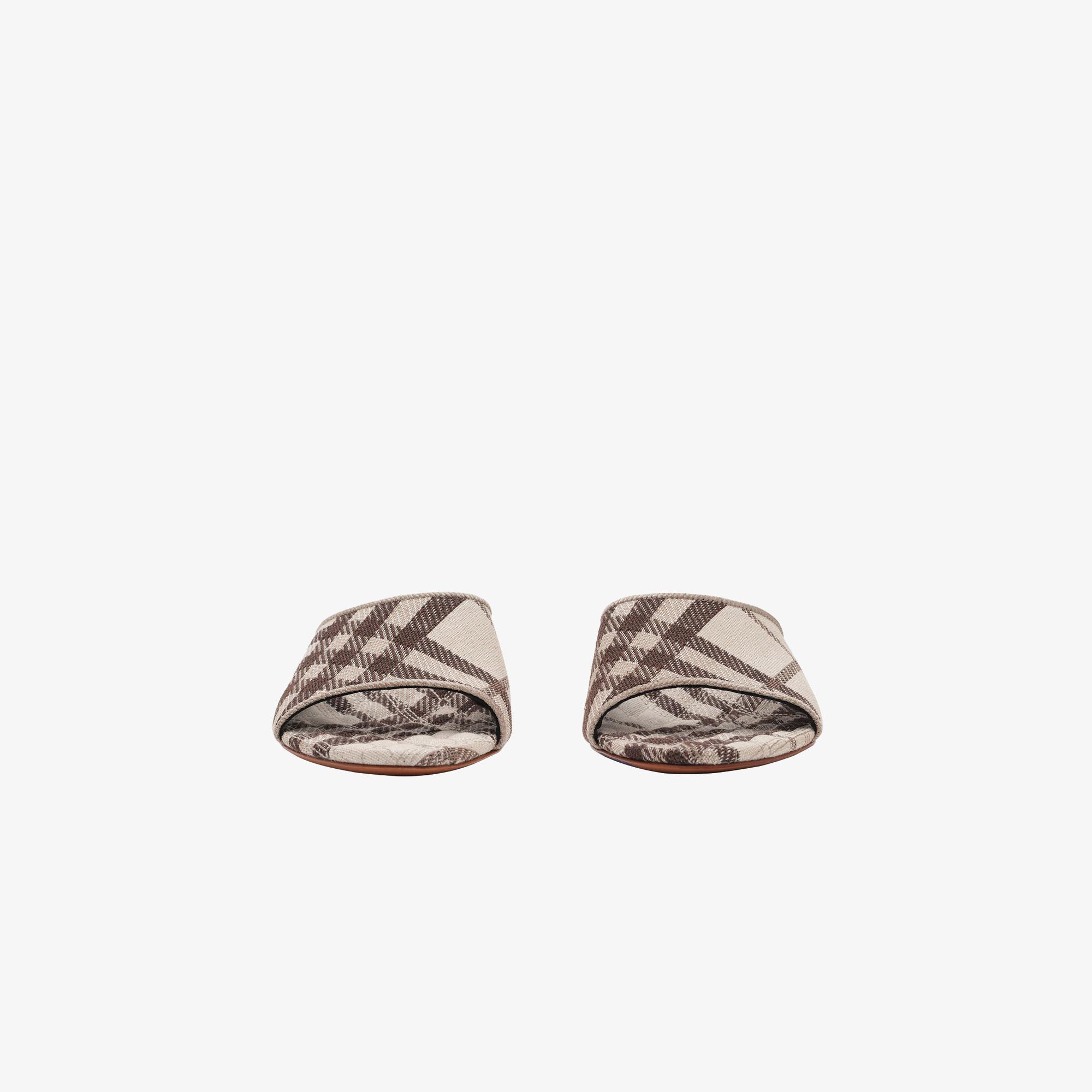 Burberry Sloane Mule Check Kadın Bej Terlik