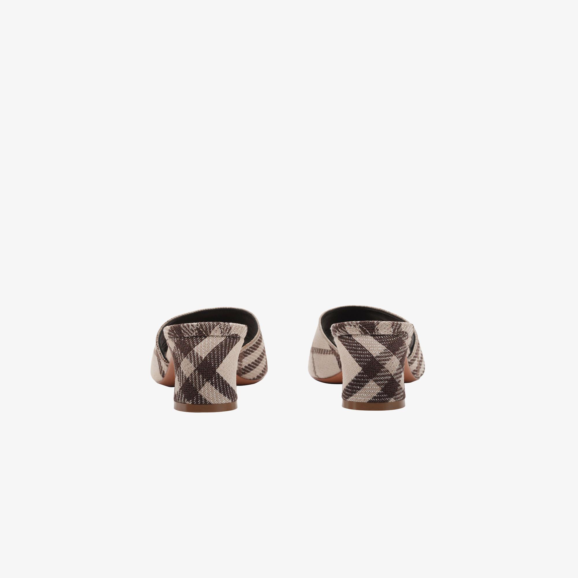 Burberry Sloane Mule Check Kadın Bej Terlik