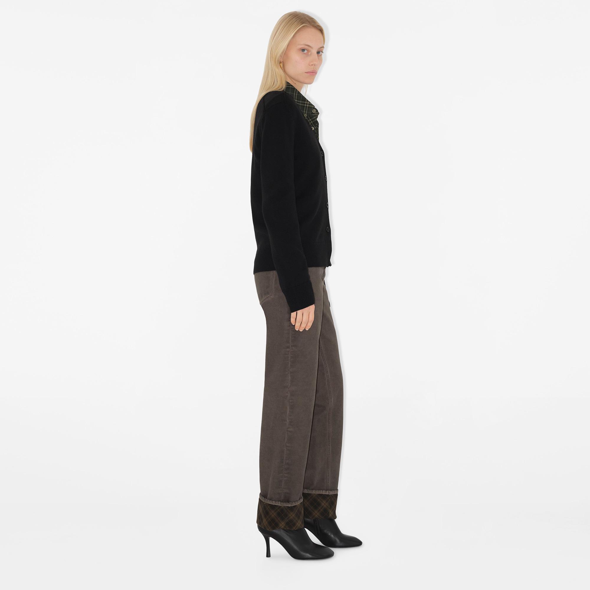 Burberry Smt Label Wool Cardigan Kadın Siyah Hırka