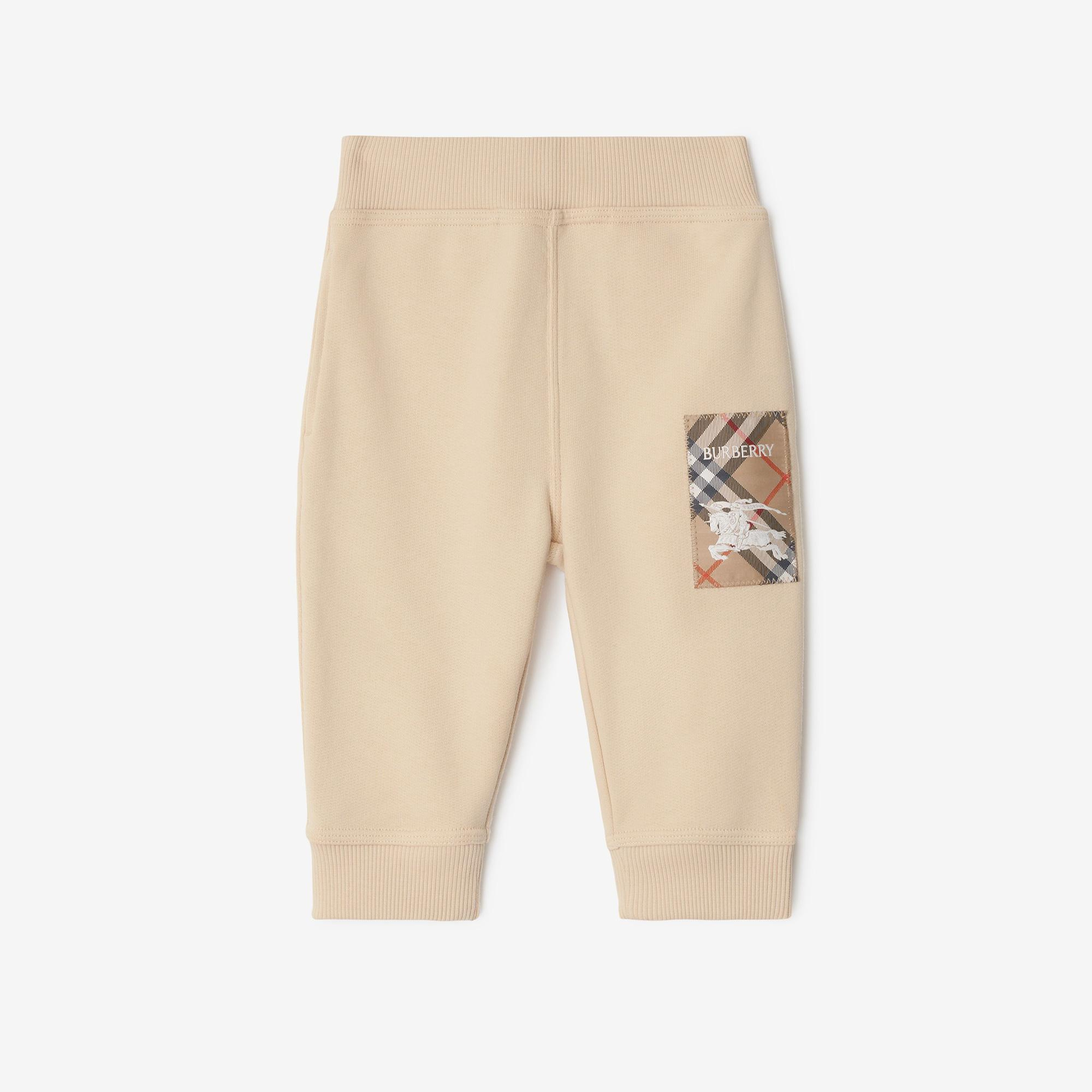 Burberry Jackson Label Cotton Jogging Çocuk Krem Eşofman Altı