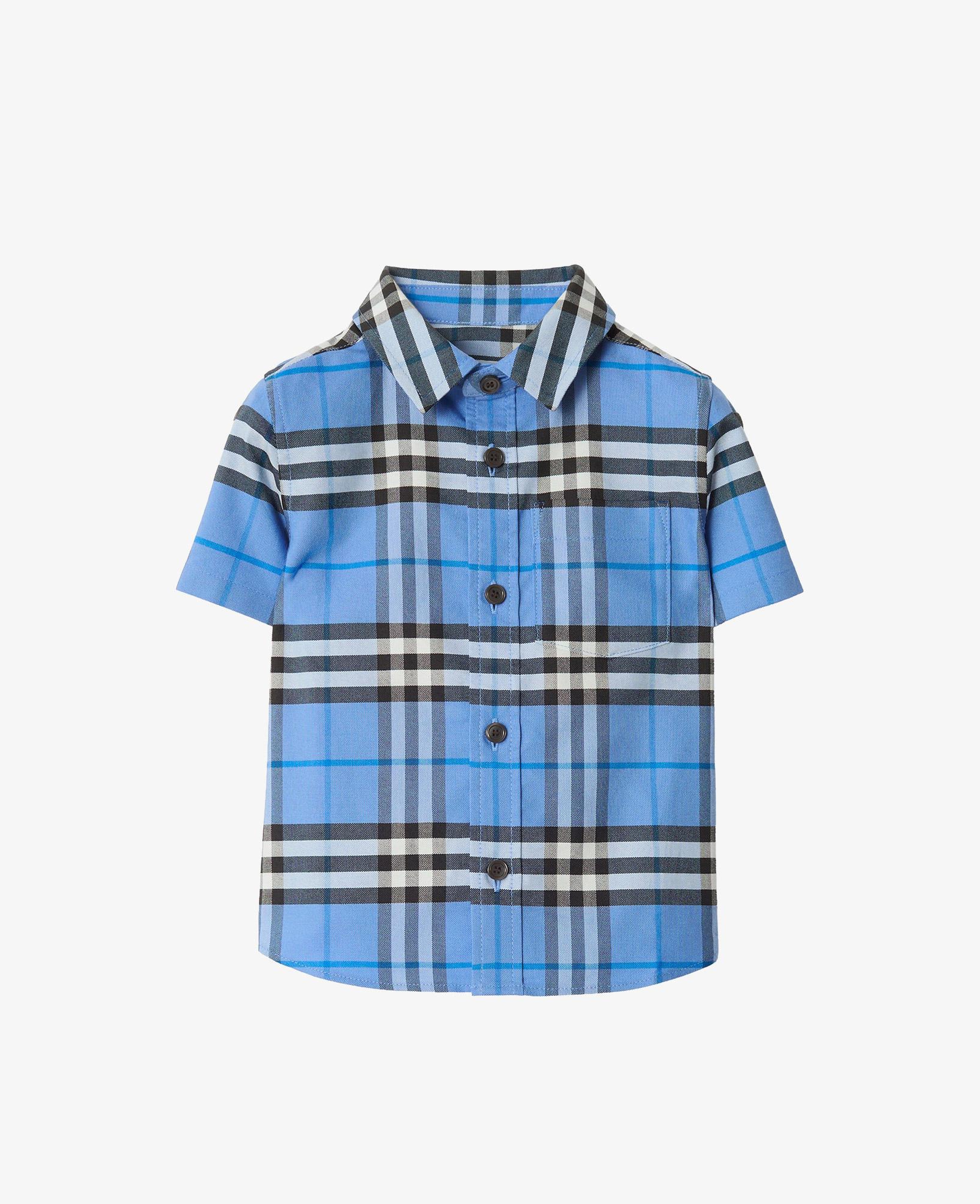 Burberry Owen Check Çocuk Mavi Gömlek