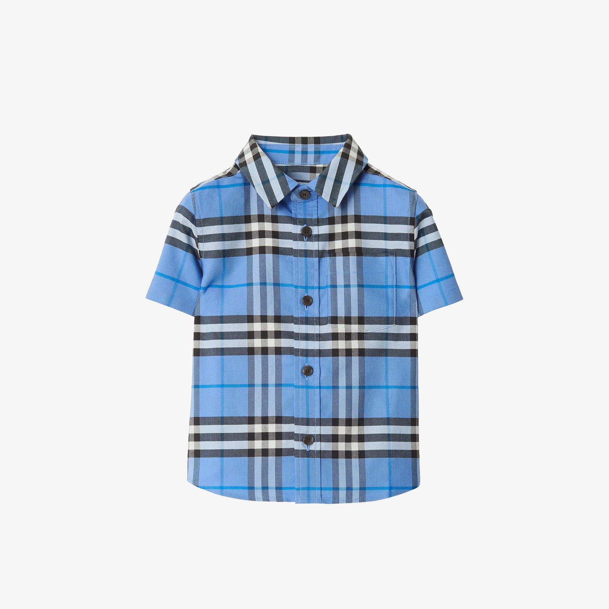 Burberry Owen Check Çocuk Mavi Gömlek