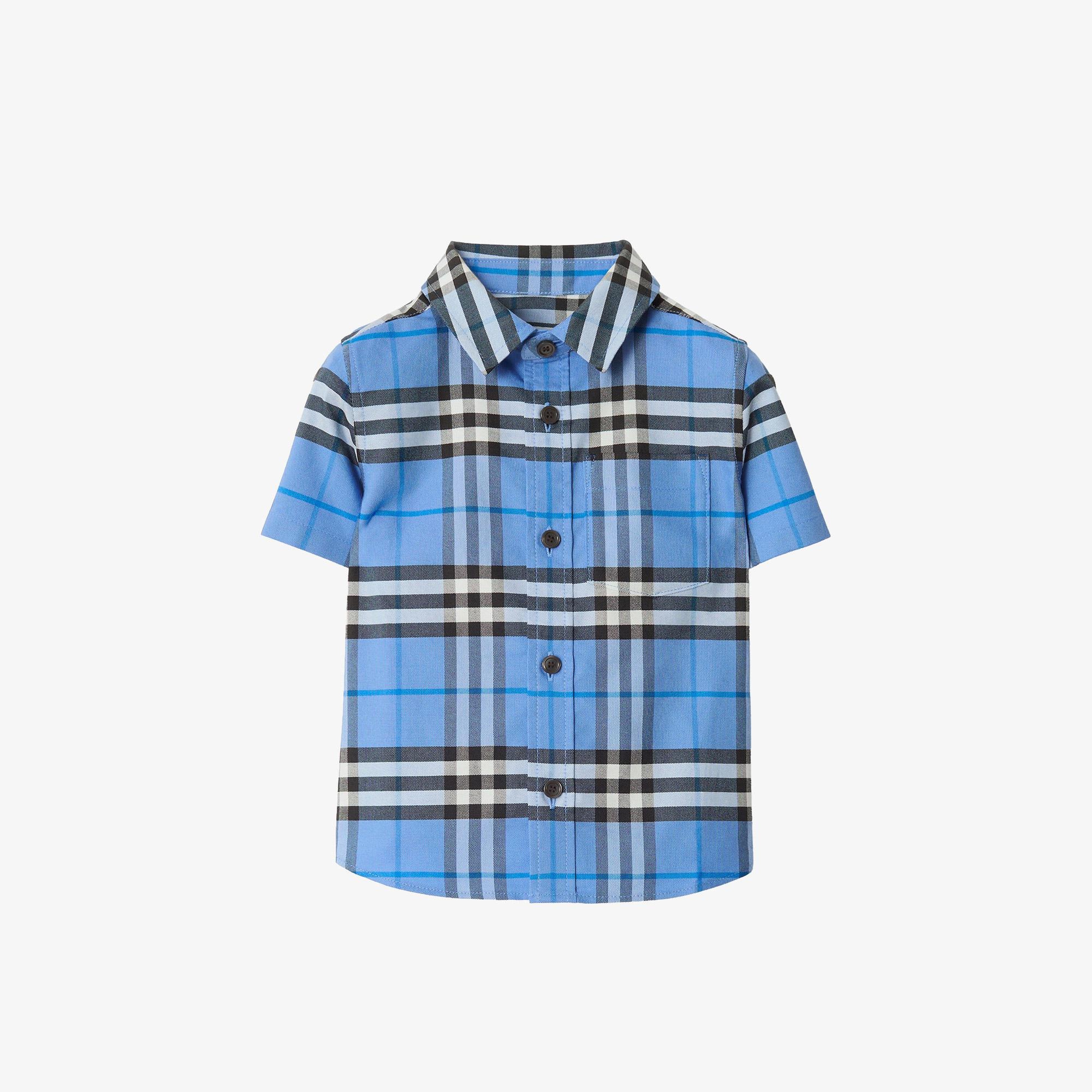 Burberry Owen Check Çocuk Mavi Gömlek