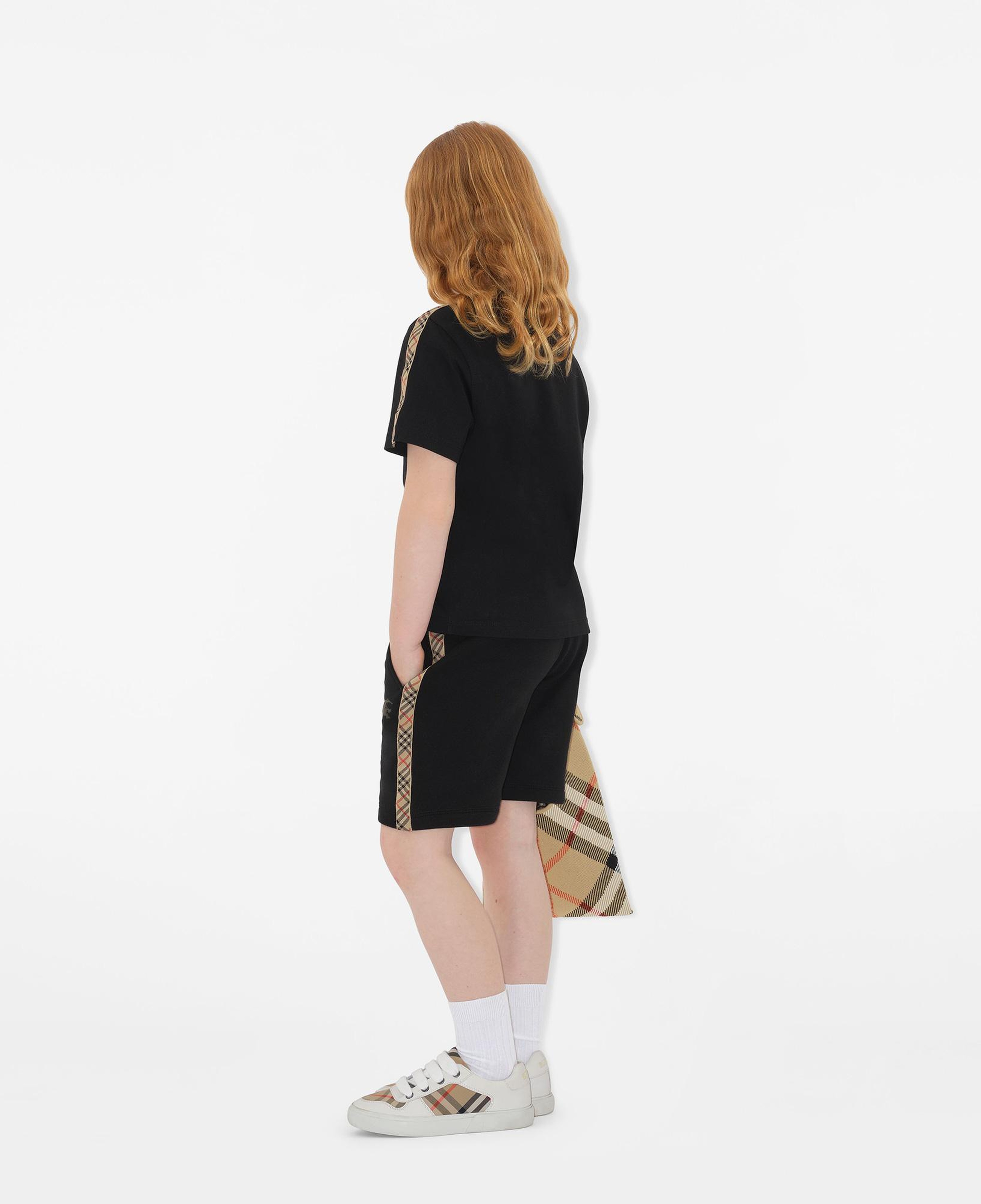 Burberry Benny Tape Check Trim Cotton Çocuk Siyah Şort