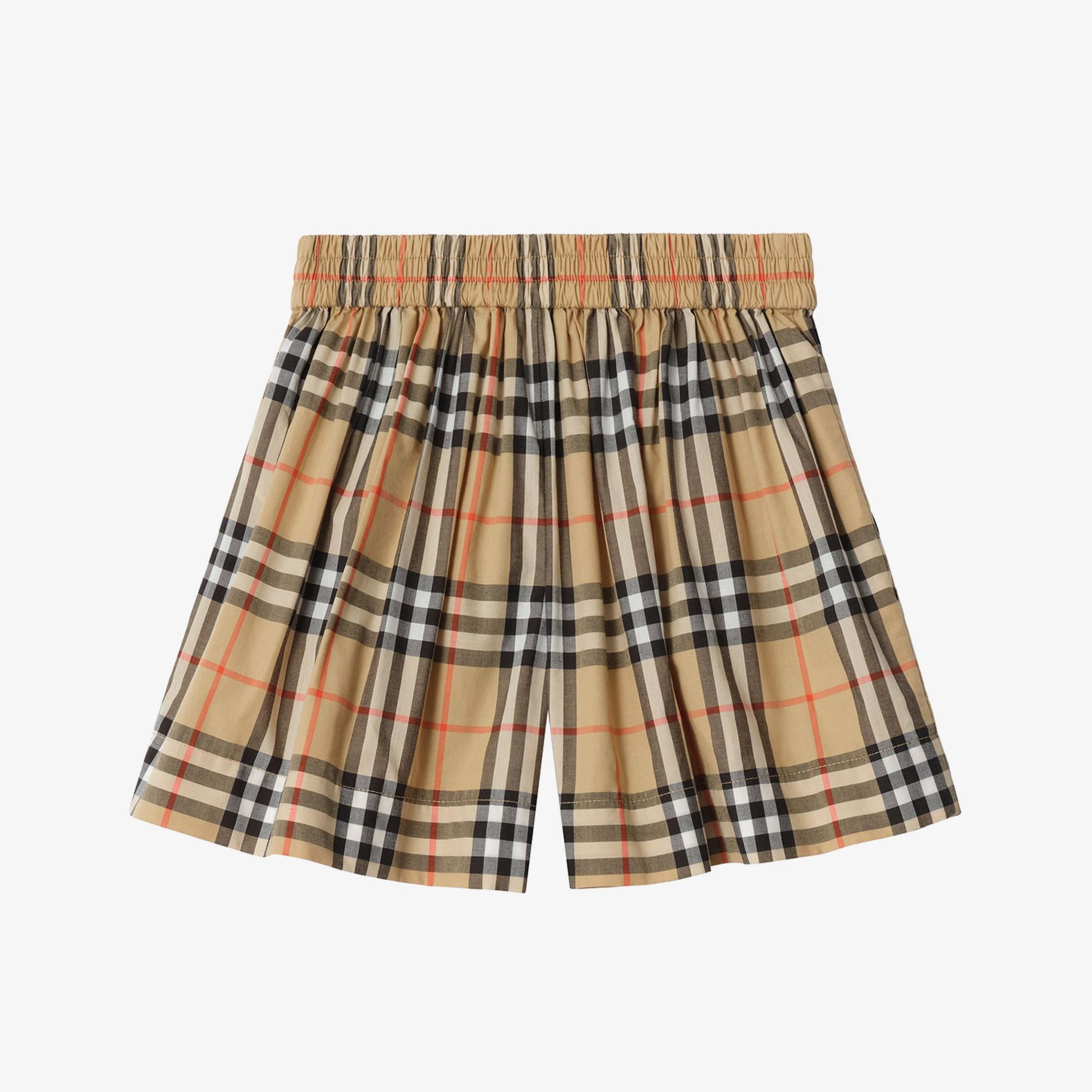 Burberry Marcy Check Çocuk Bej Şort
