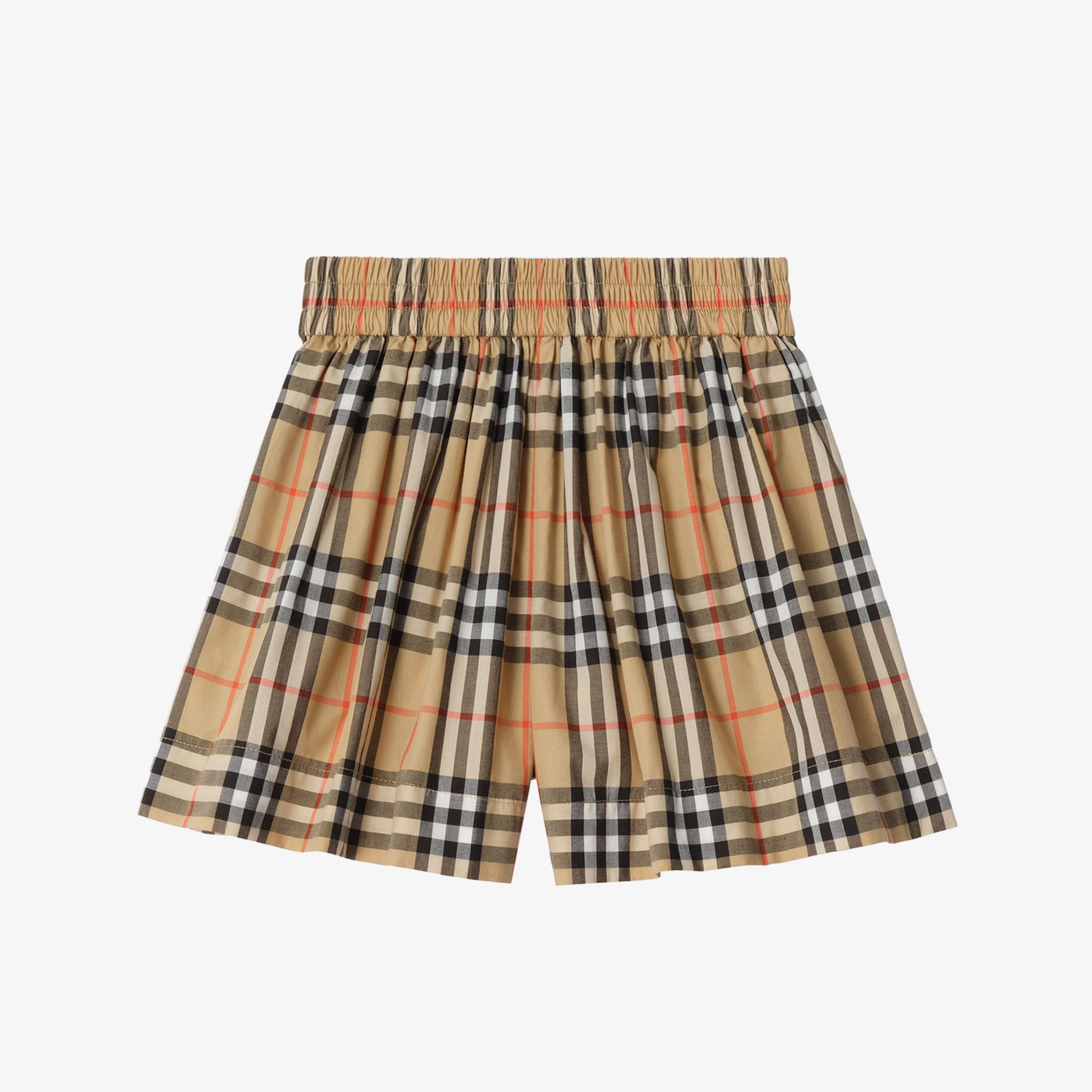 Burberry Marcy Check Çocuk Bej Şort