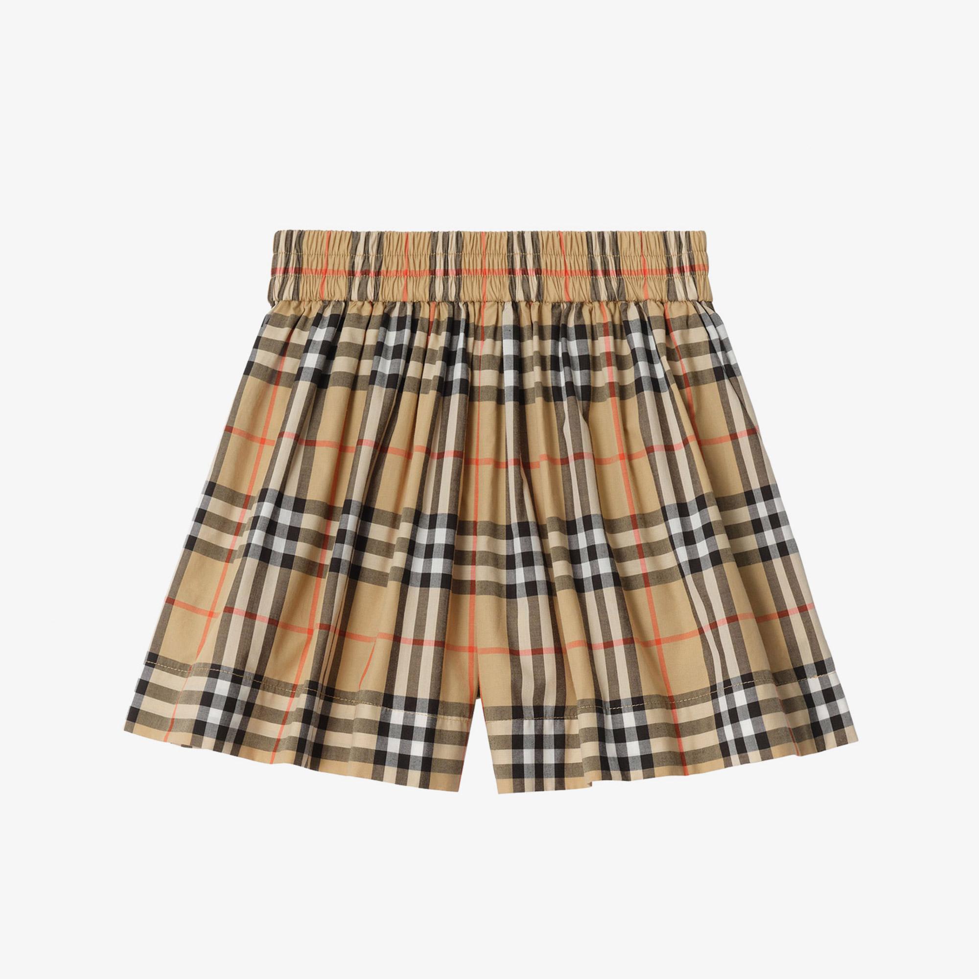 Burberry Marcy Check Çocuk Bej Şort
