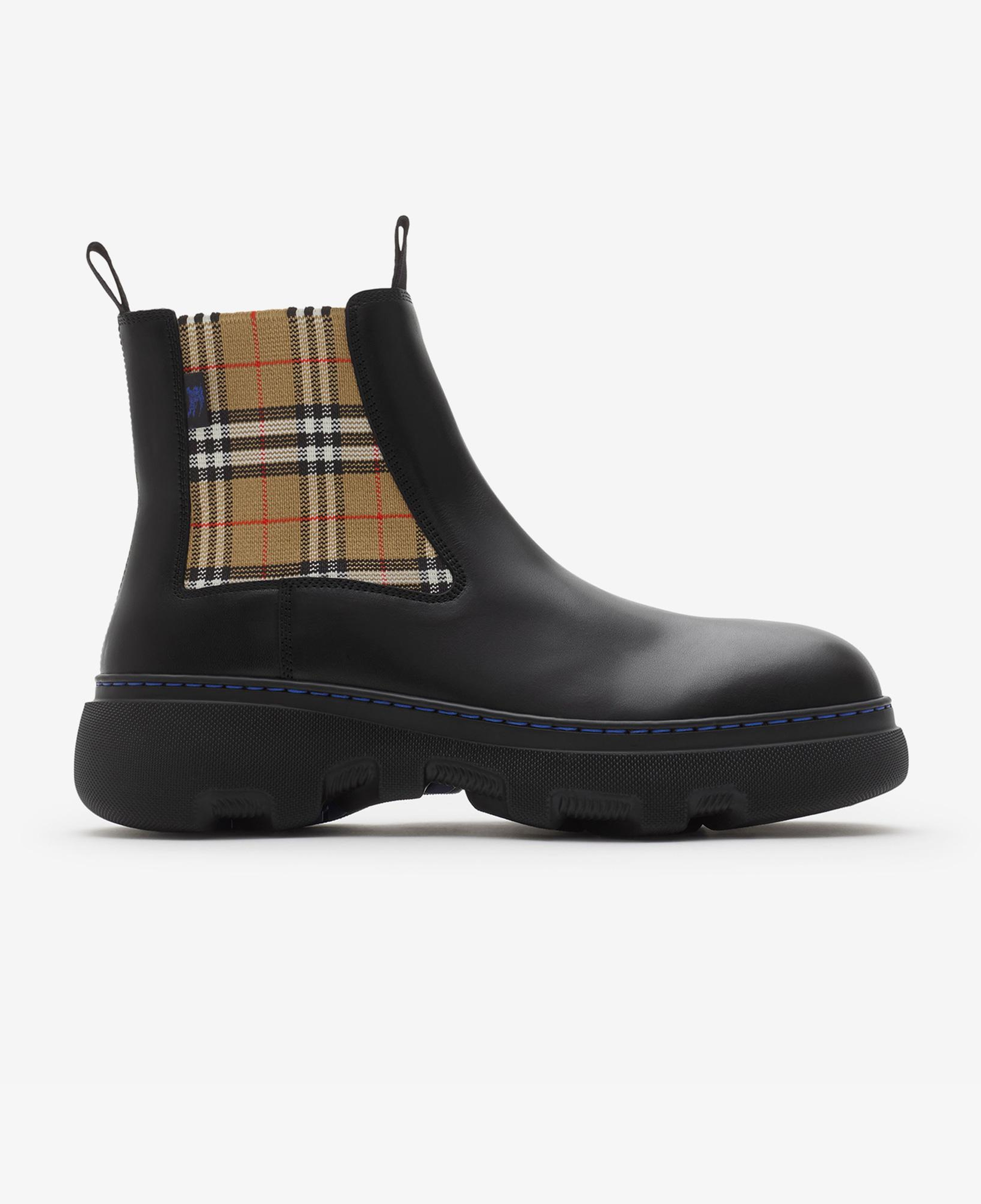 Burberry Leather Creeper Low Chelsea Kadın Siyah Bot