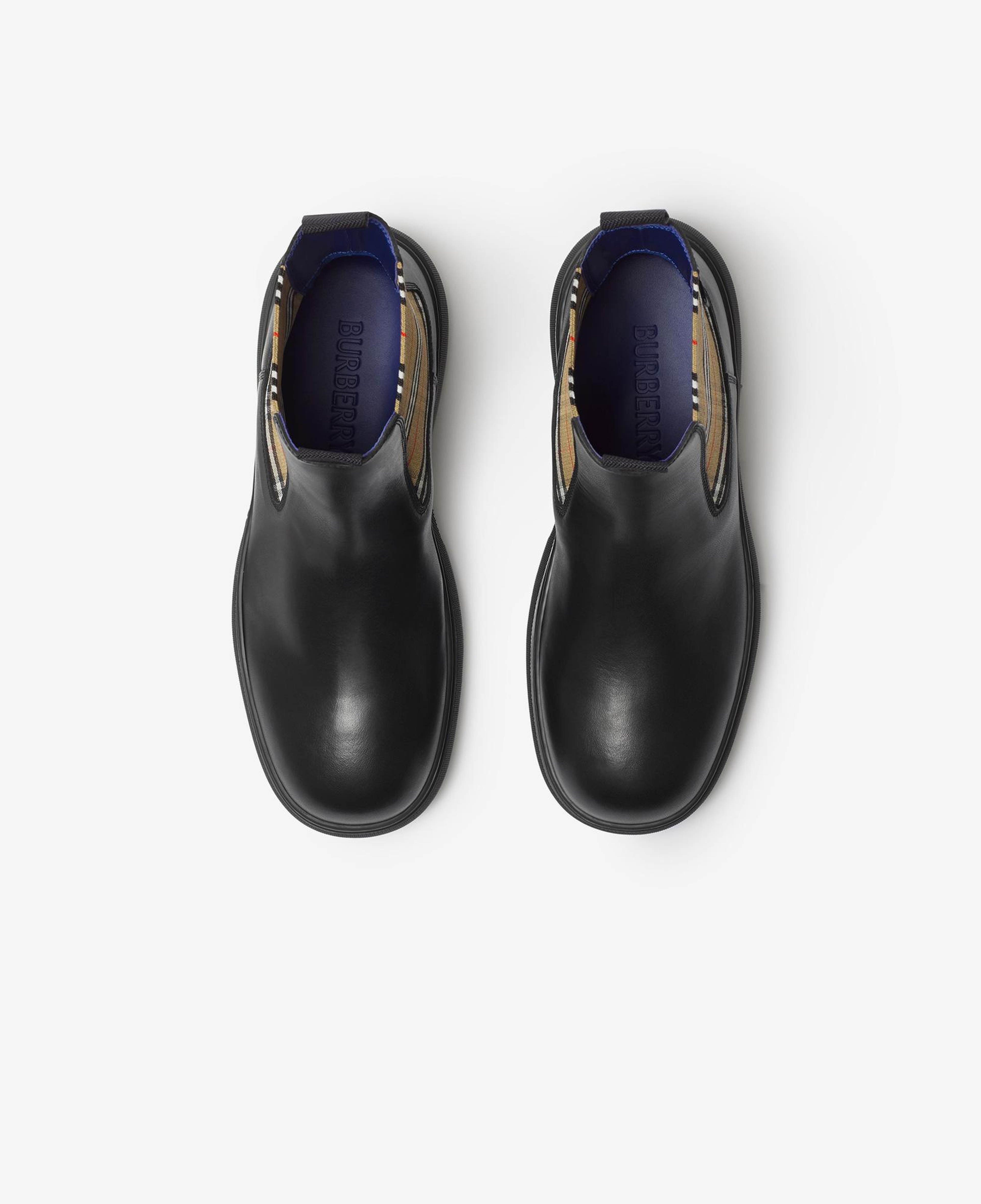 Burberry Leather Creeper Low Chelsea Kadın Siyah Bot