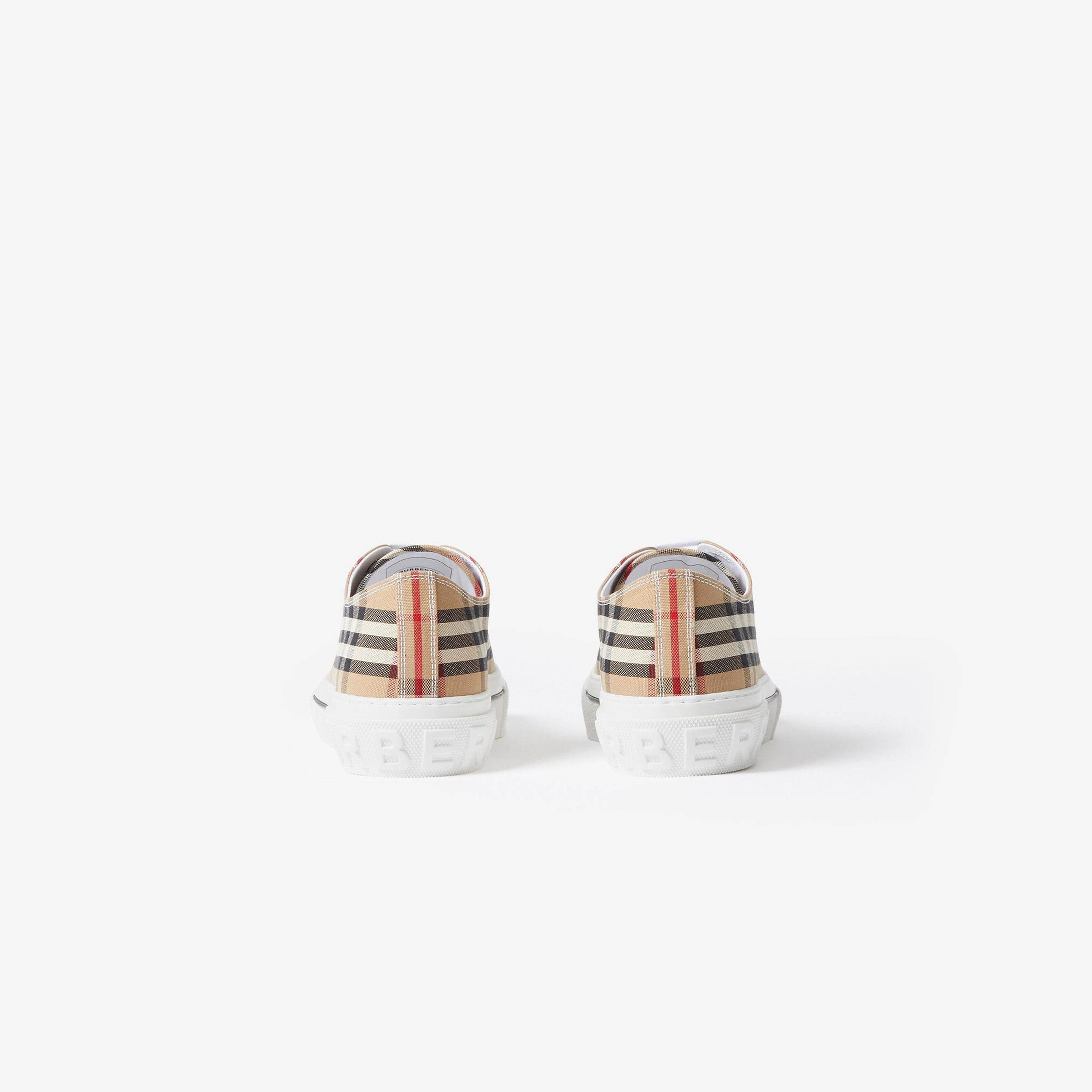 Burberry Check Cotton Erkek Bej Sneaker