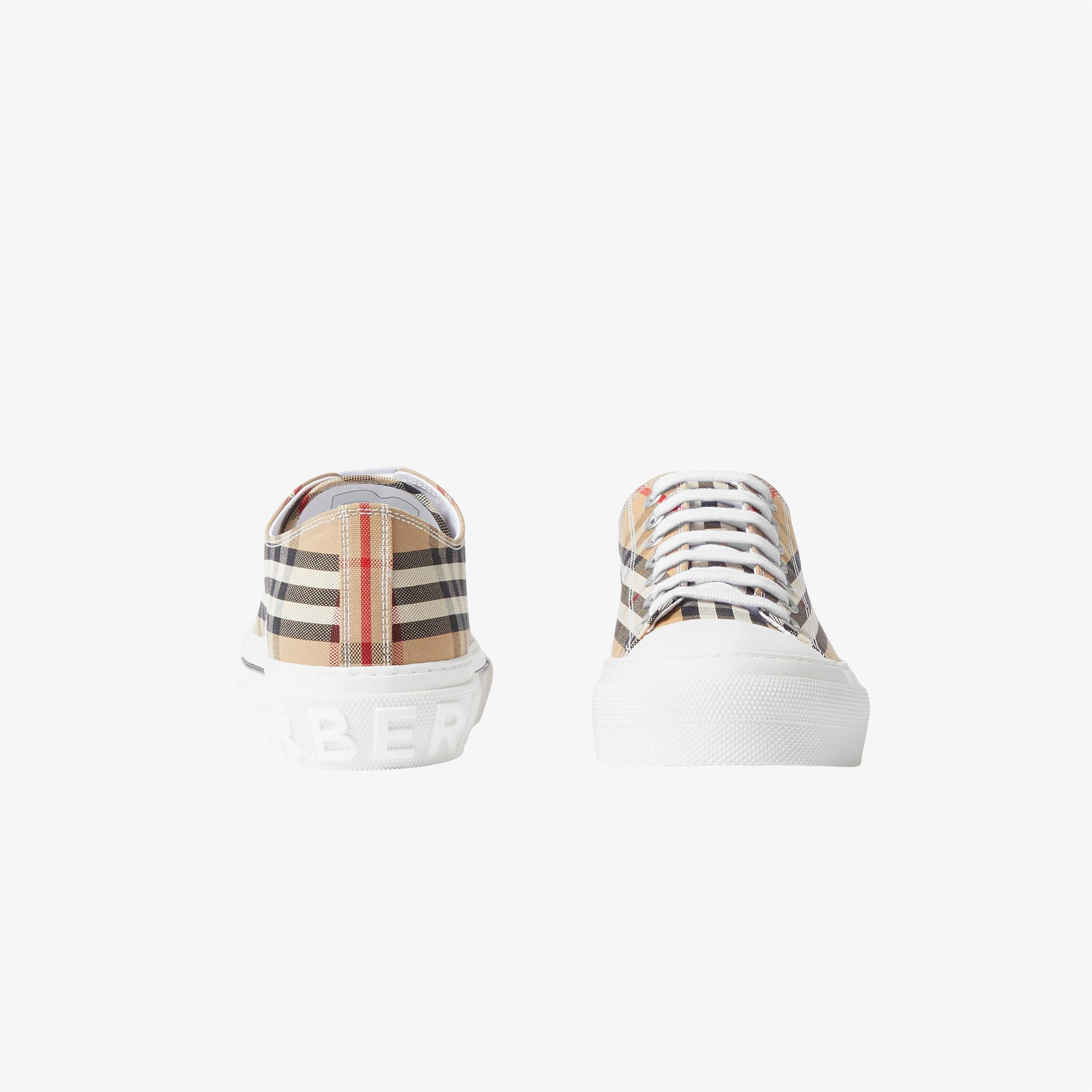 Burberry Check Cotton Erkek Bej Sneaker