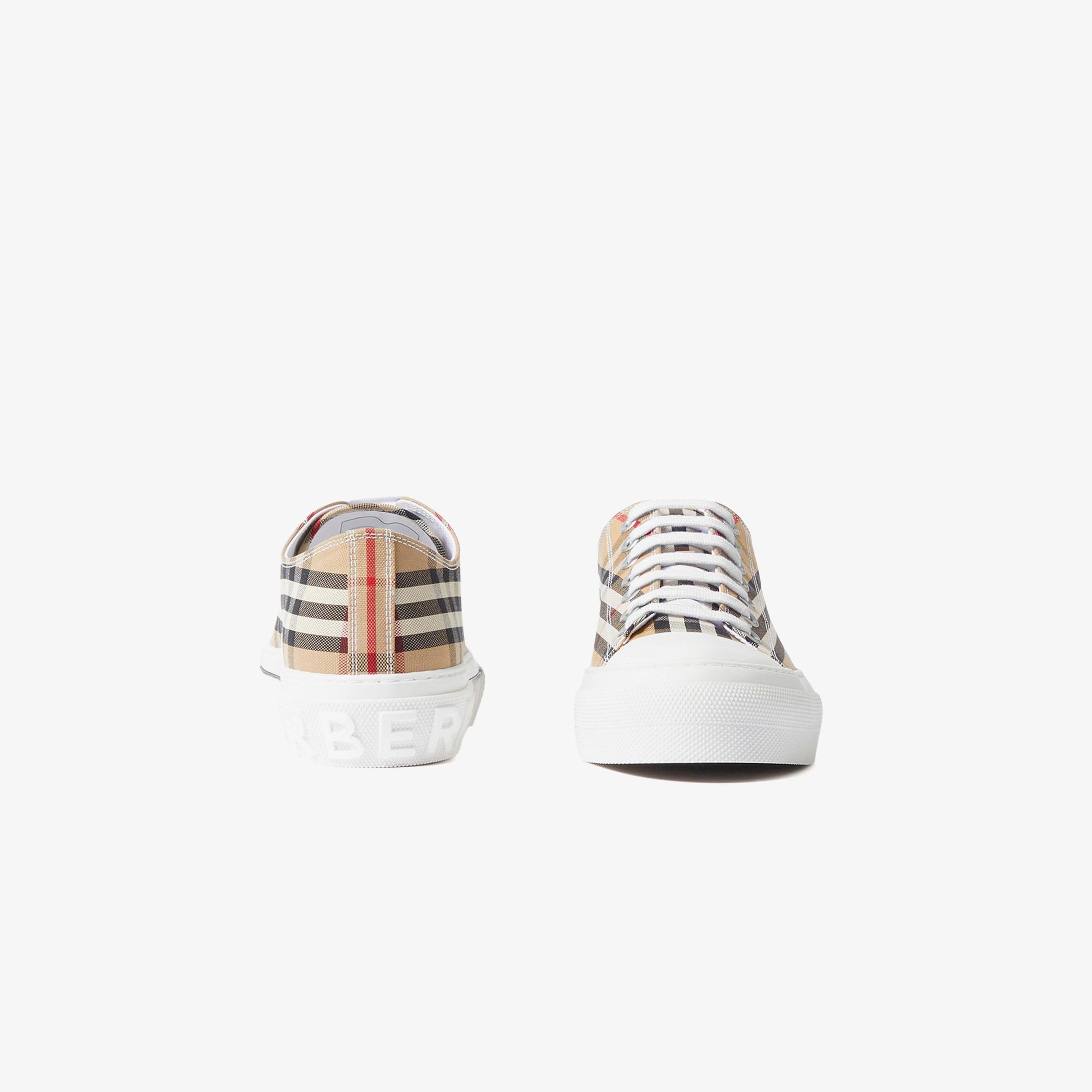 Burberry Check Cotton Erkek Bej Sneaker
