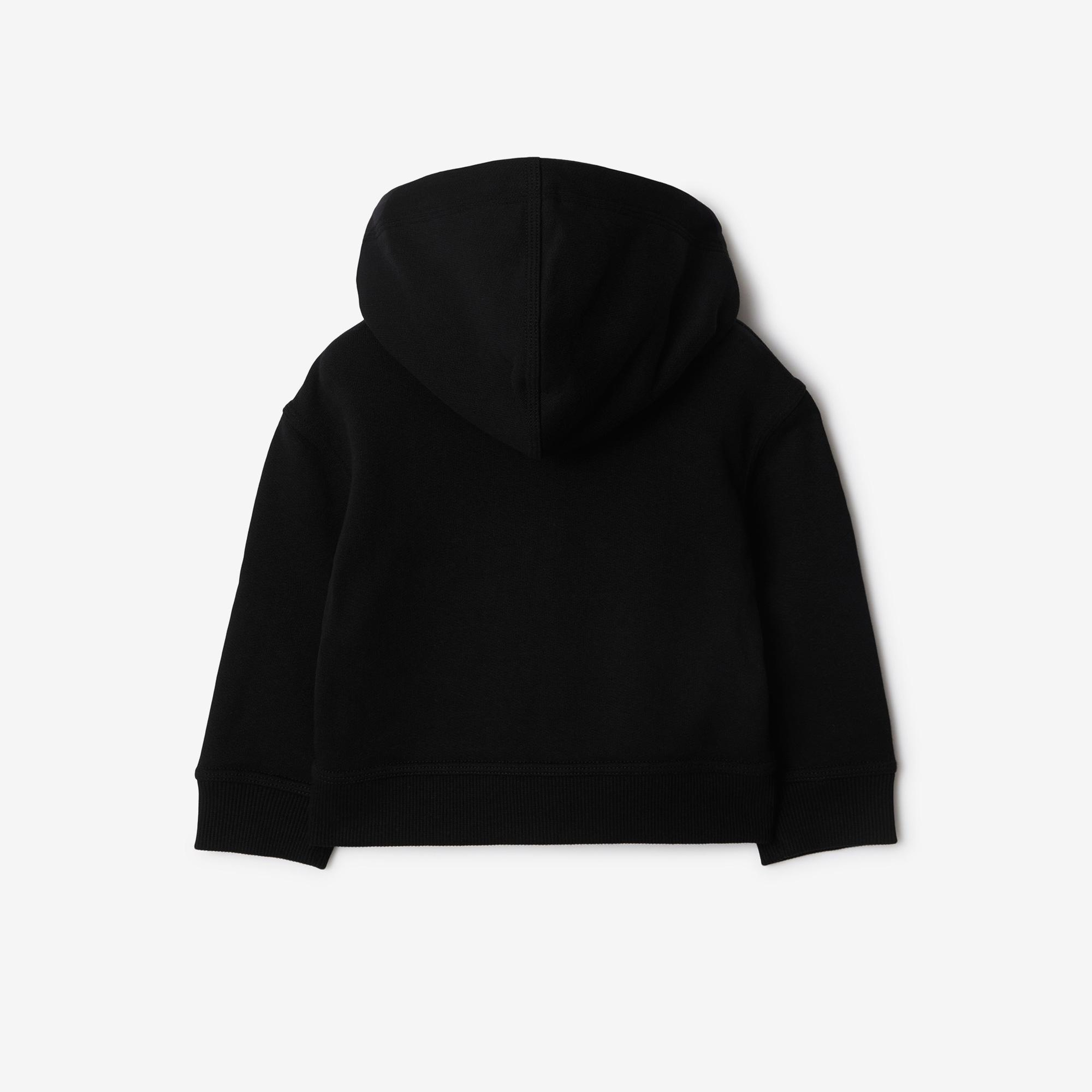 Burberry Clyde Label Cotton Zip Çocuk Siyah Hoodie