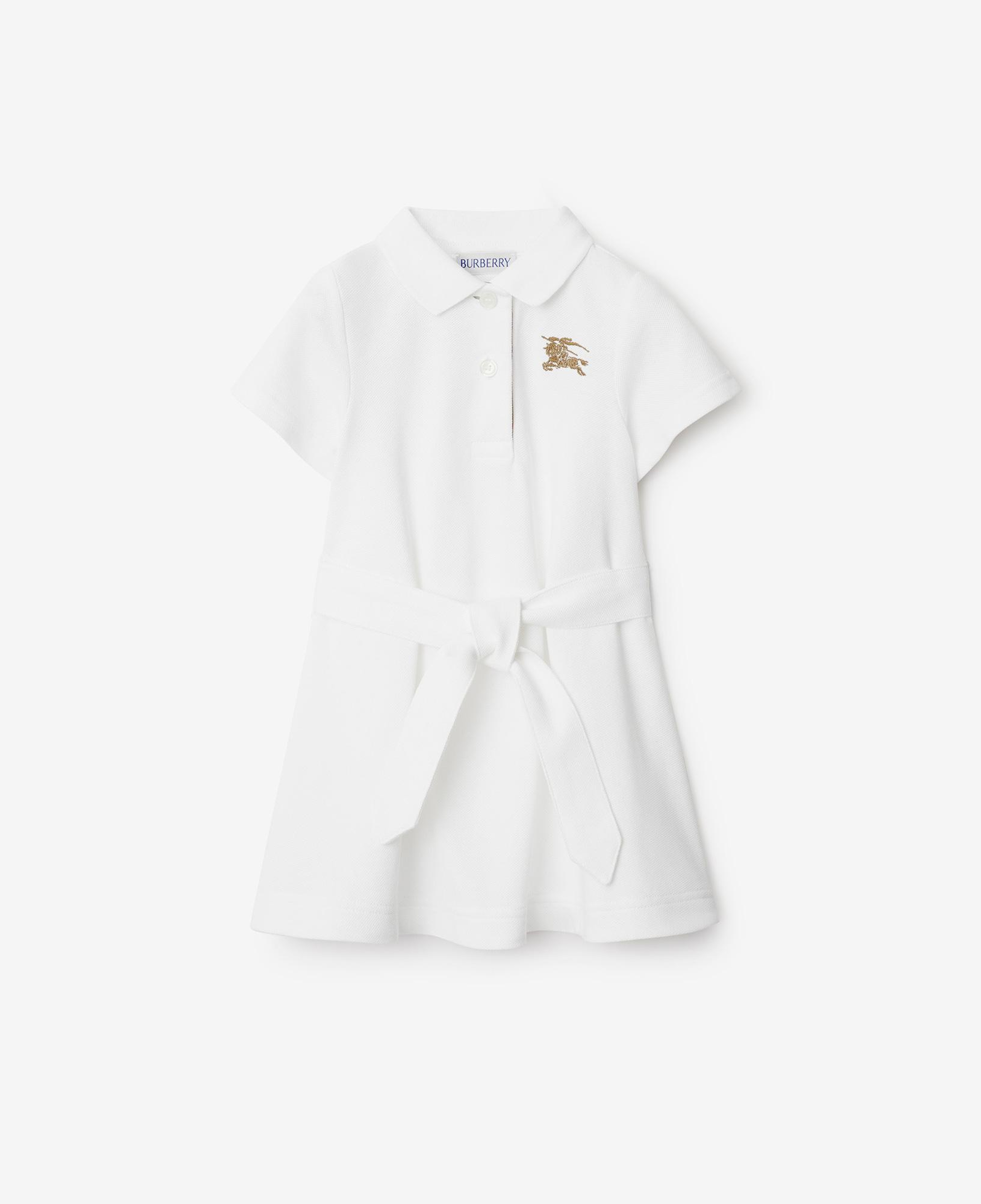 Burberry Astrid Cotton Çocuk Beyaz Elbise