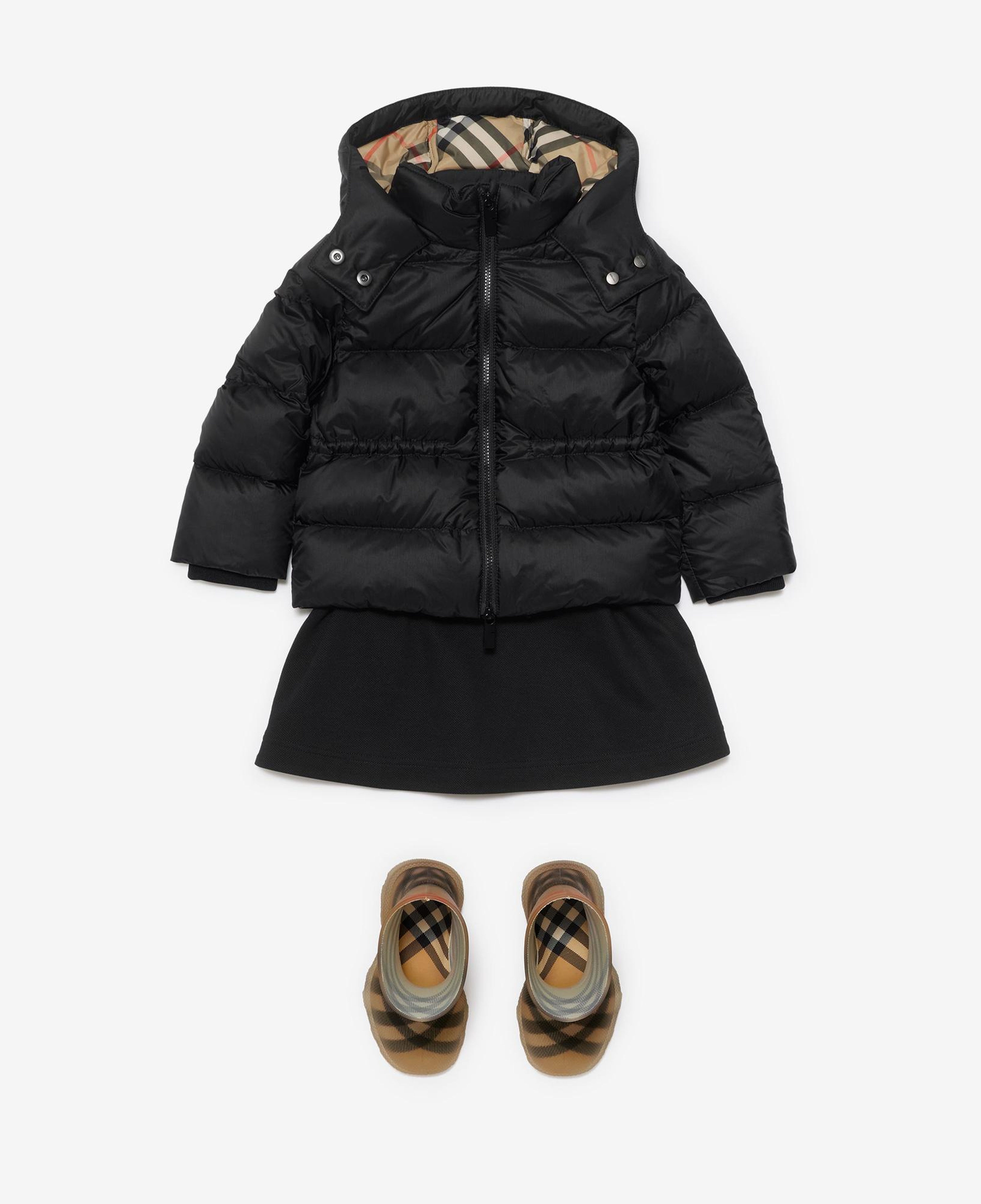 Burberry Agnes Nylon Puffer Çocuk Siyah Mont
