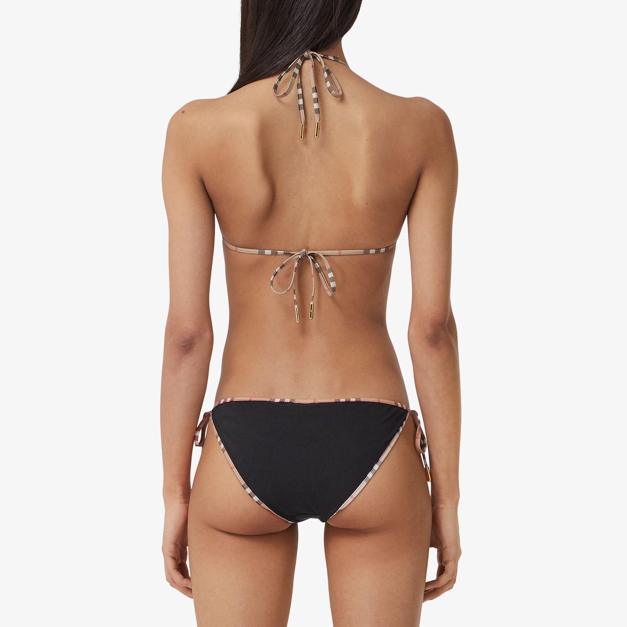 Burberry Check Trim Triangle Kadın Siyah Bikini Altı