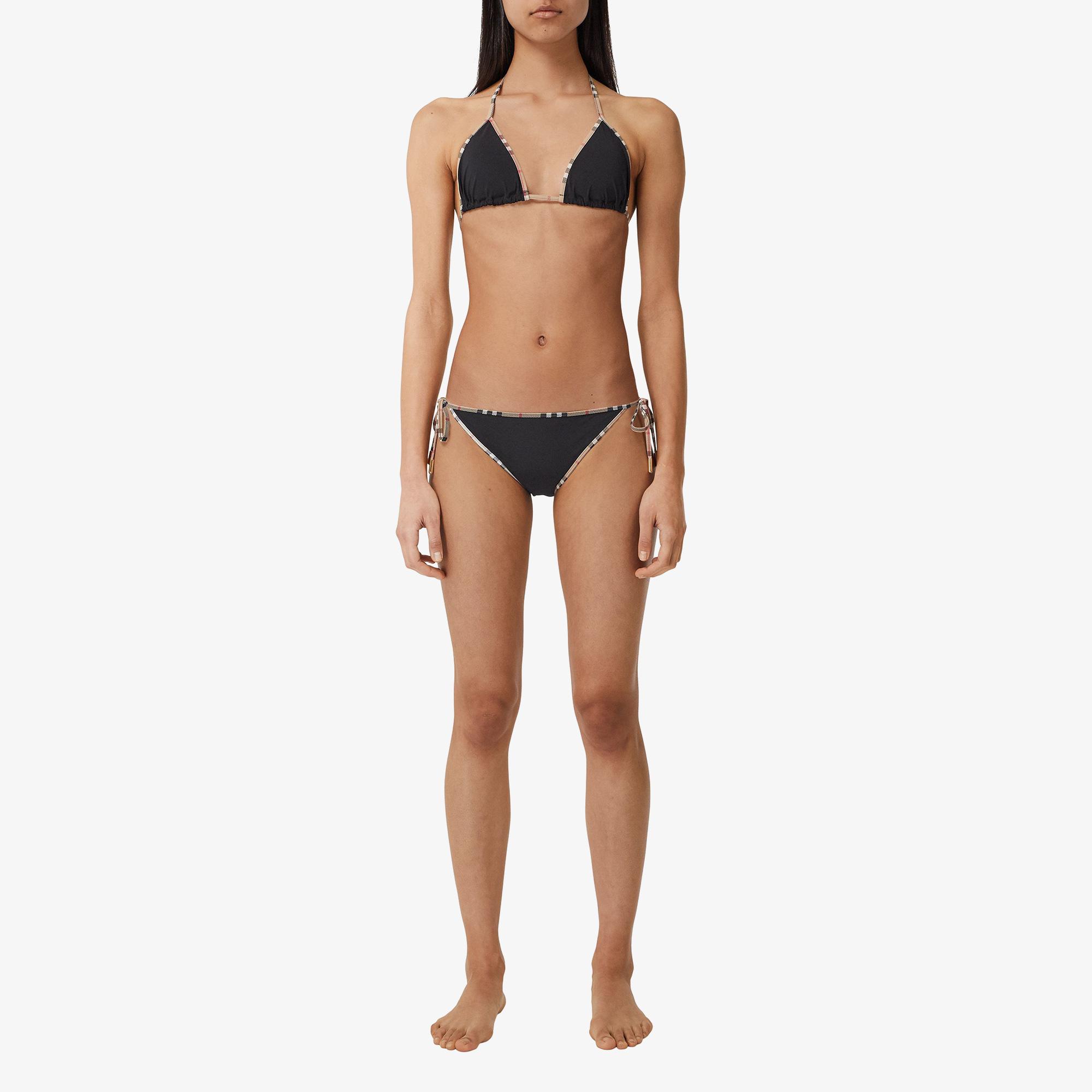 Burberry Check Trim Triangle Kadın Siyah Bikini Altı