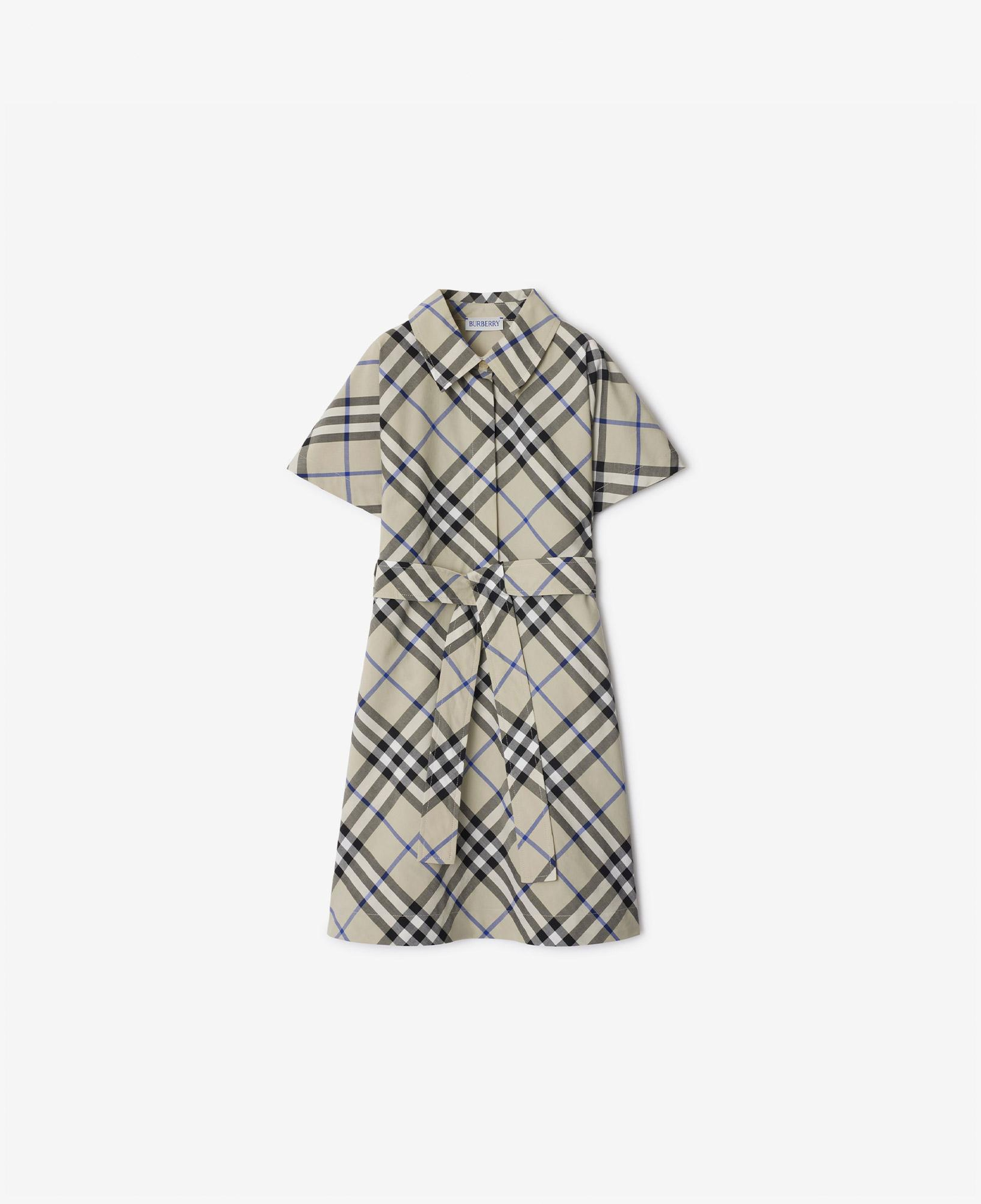 Burberry Check Pamuklu Çocuk Bej Elbise