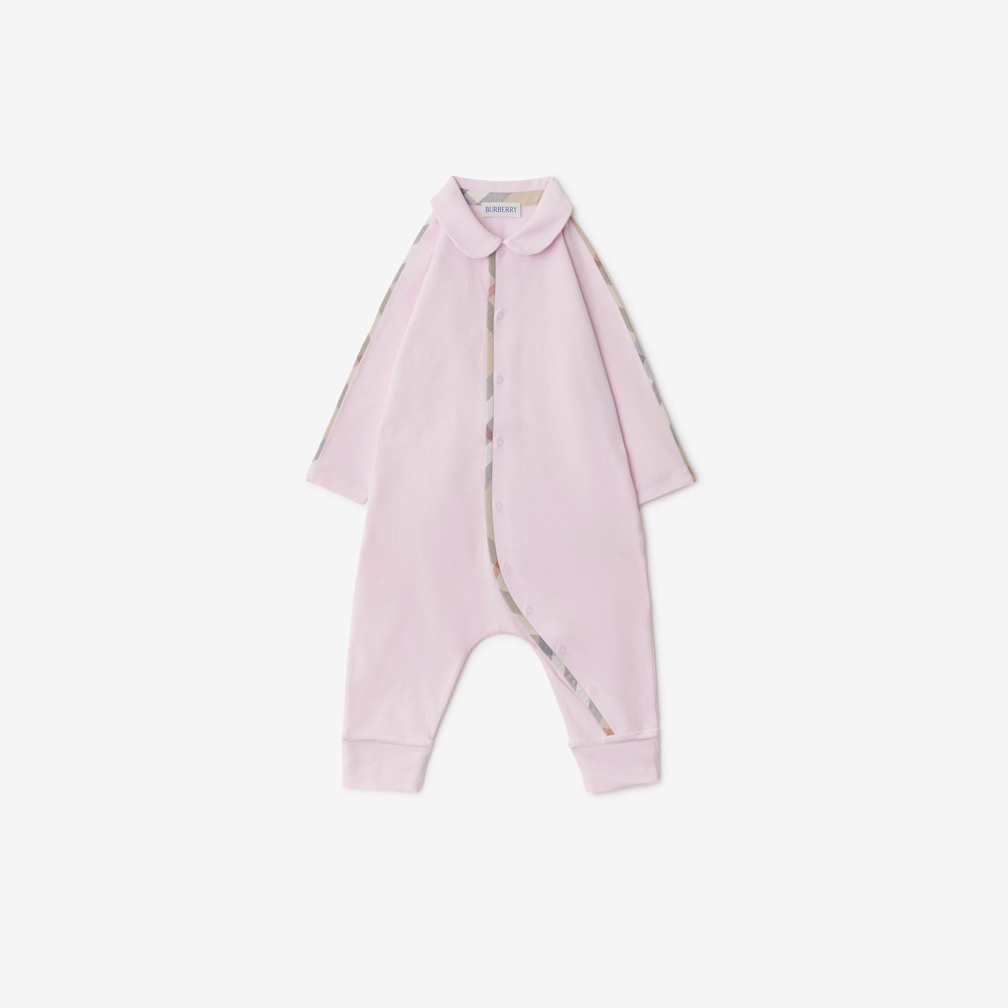 Burberry Hamilton Stretch Cotton Three-Piece Çocuk Pembe Bebek Takımı