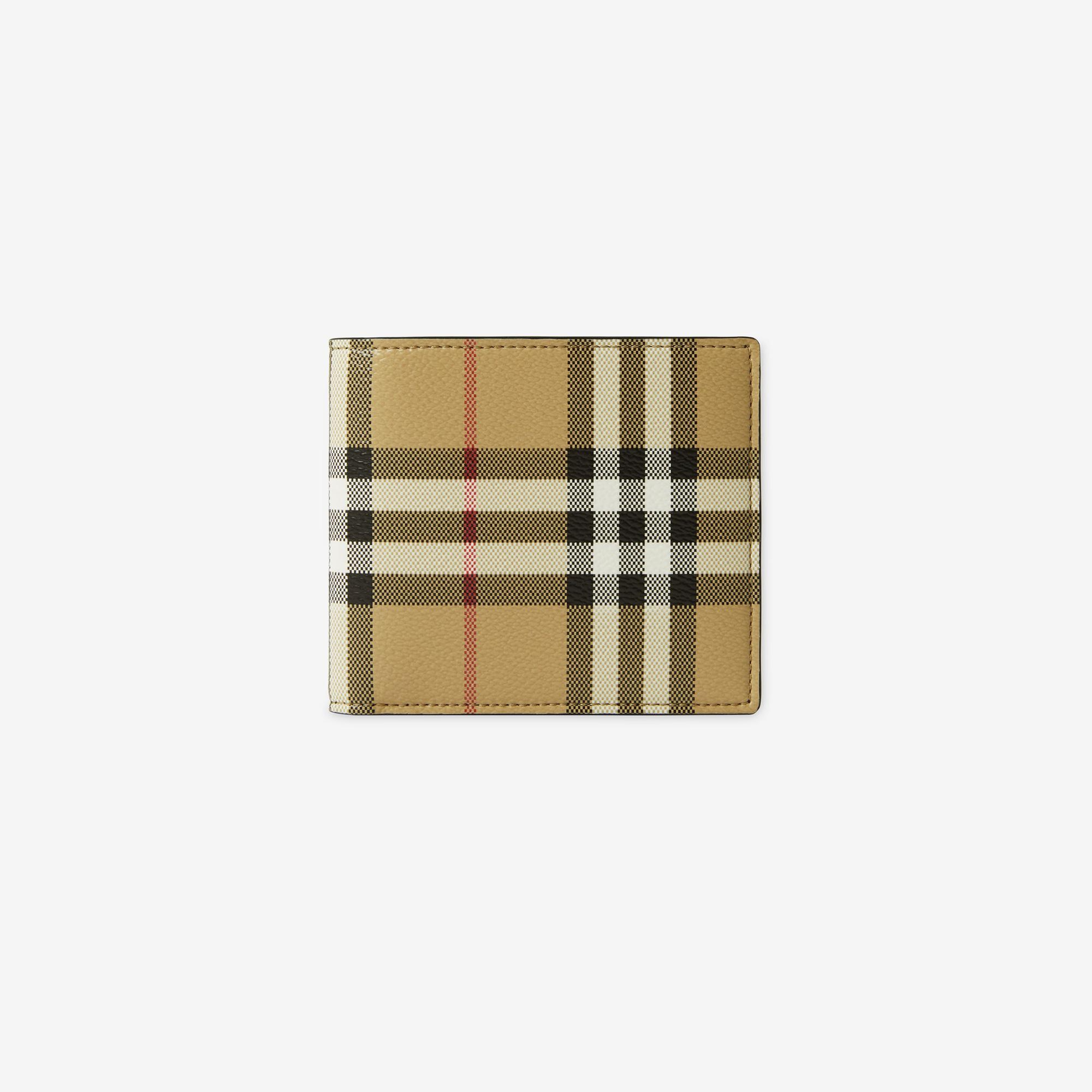 Burberry Check Bifold Erkek Bej Cüzdan