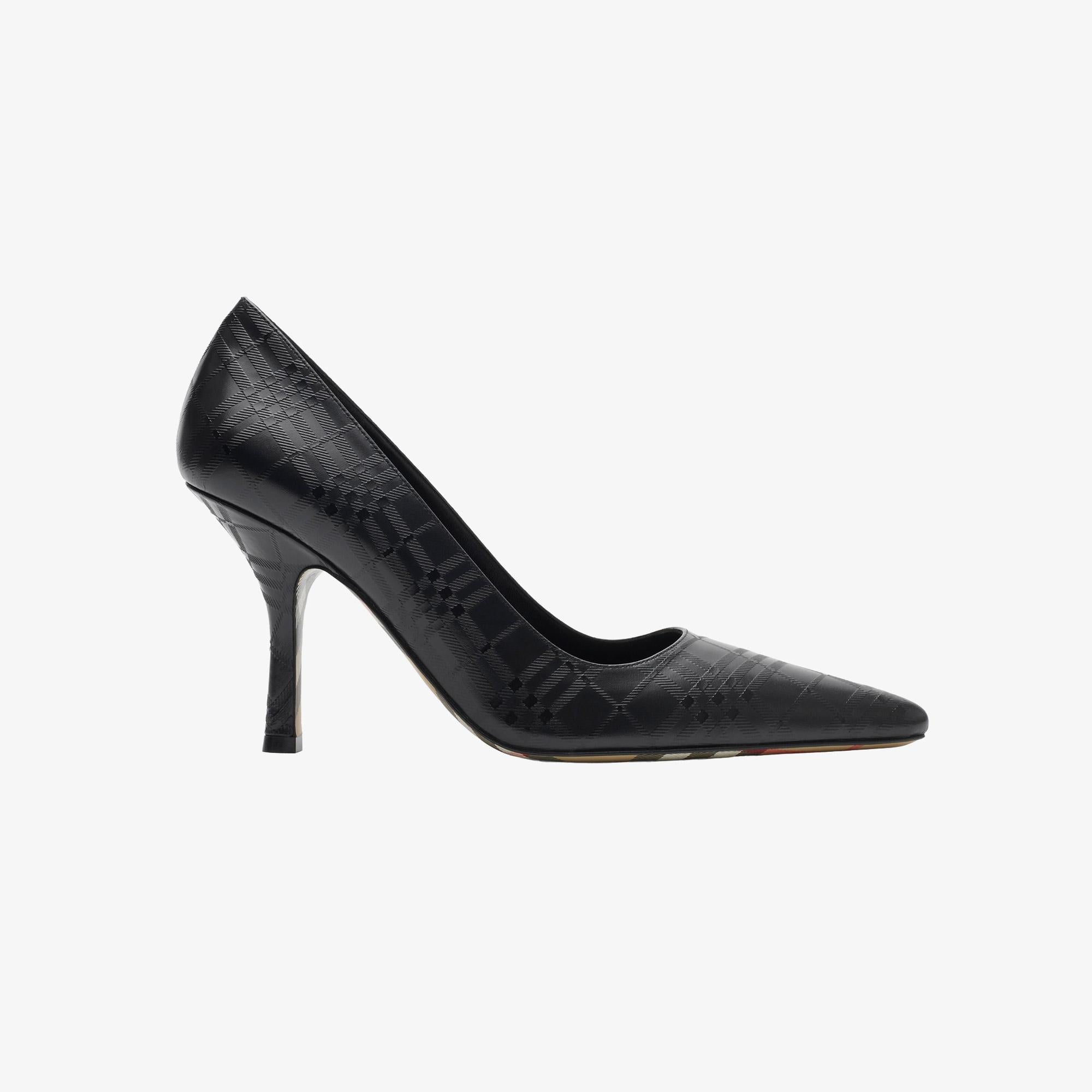Burberry Dame Leather Pump Kadın Siyah Topuklu Ayakkabı