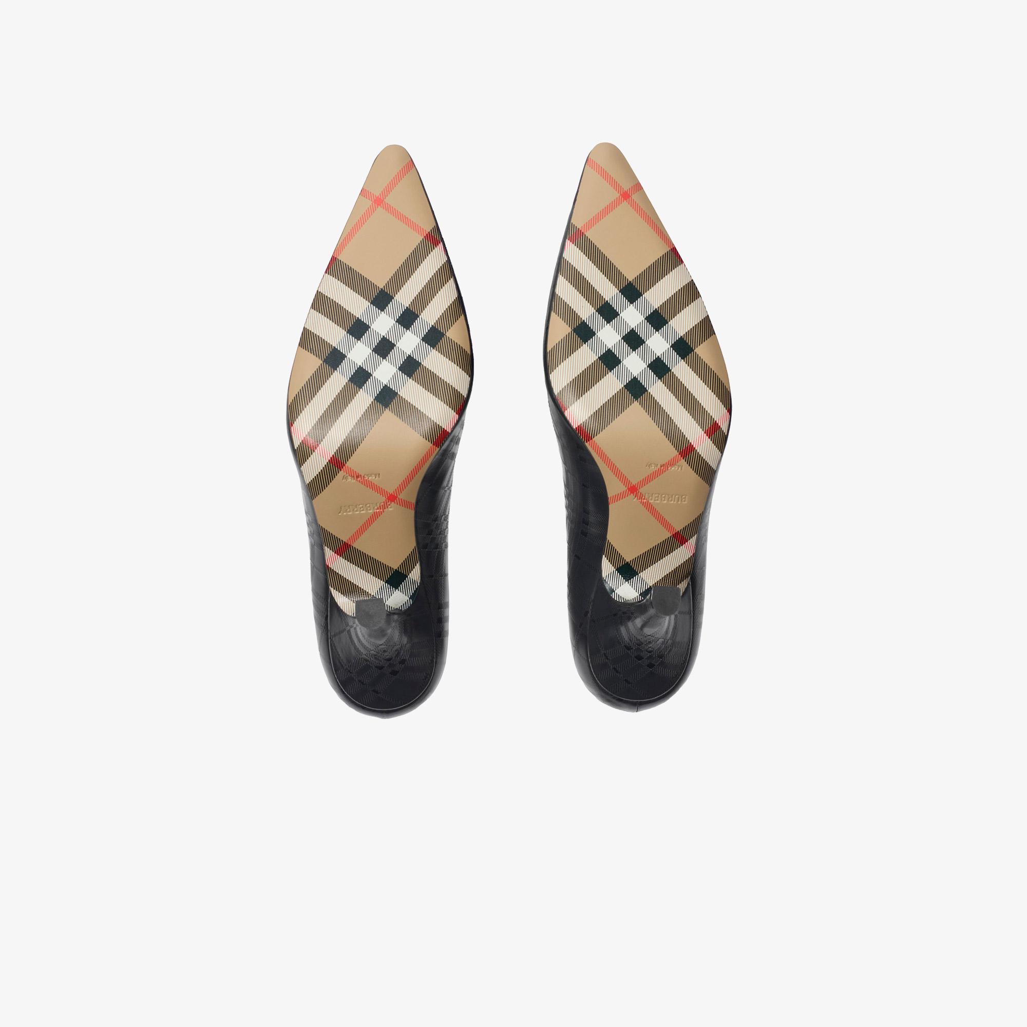 Burberry Dame Leather Pump Kadın Siyah Topuklu Ayakkabı