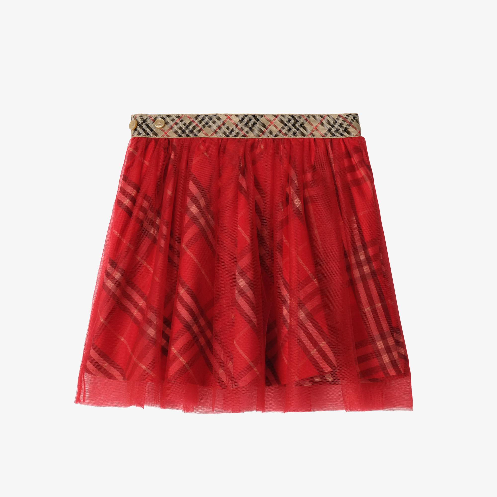 Burberry Pattı Çocuk Kırmızı Etek