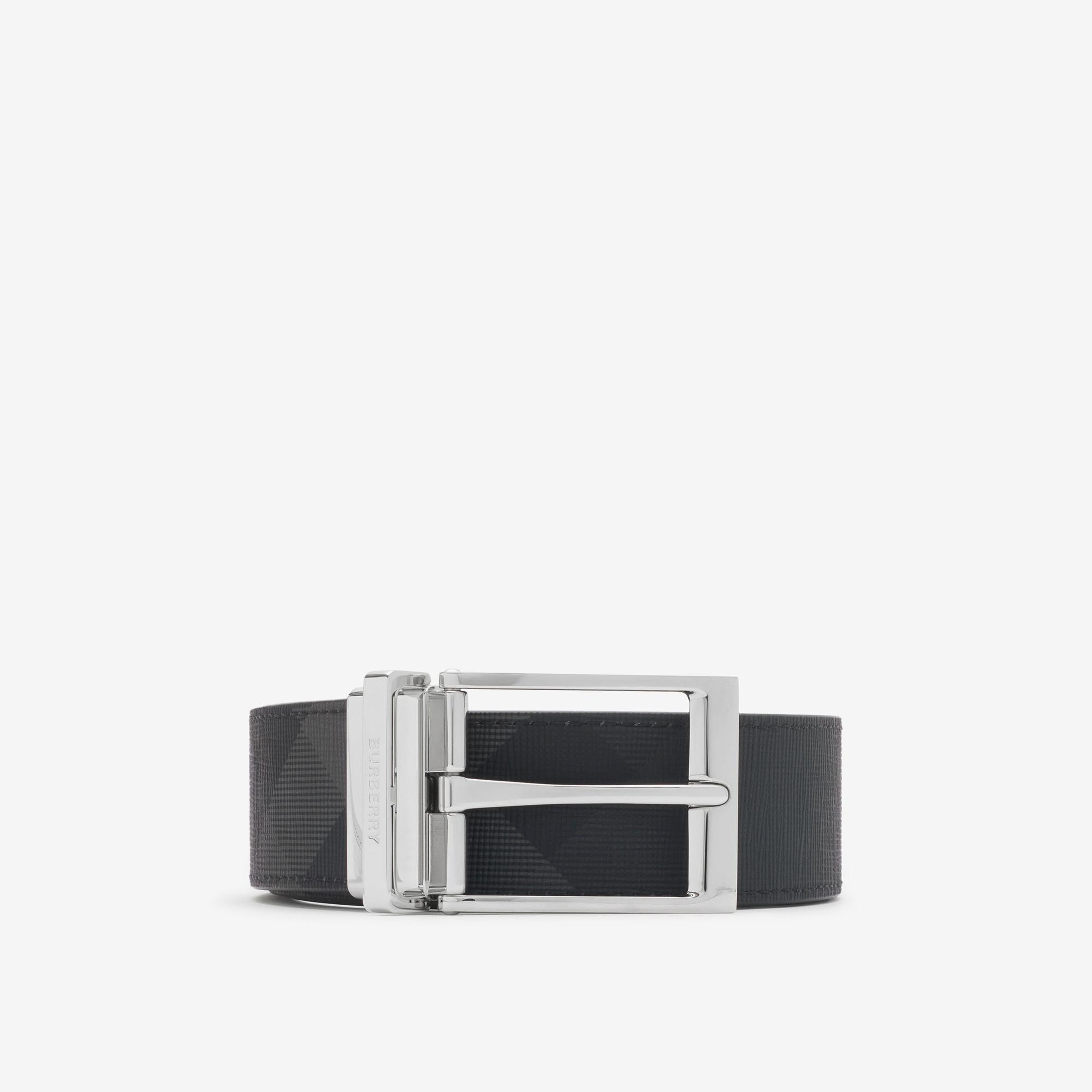 Burberry Check and Leather Reversible Erkek Siyah Kemer